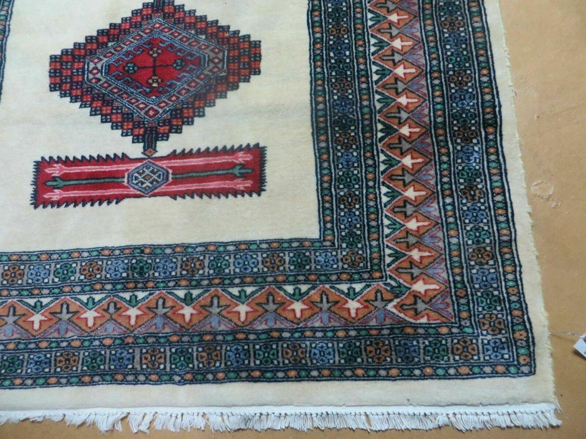 4' X 6' Vintage Handmade Bokhara Turkoman Pakistan Wool Rug Carpet Nice - Jewel Rugs, view 9