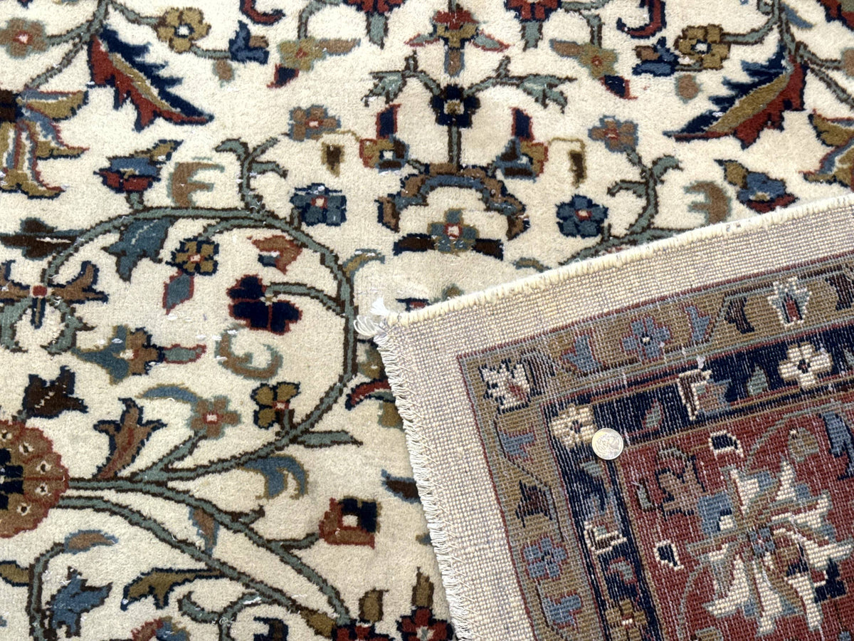 Indo Persian Rug 9x12, Ivory and Red, Traditional Wool Oriental Carpet - Jewel Rugs, view 10