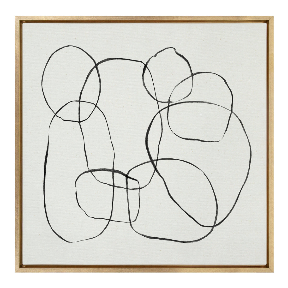 Sylvie Dancing Circles Framed Canvas by Teju Reval