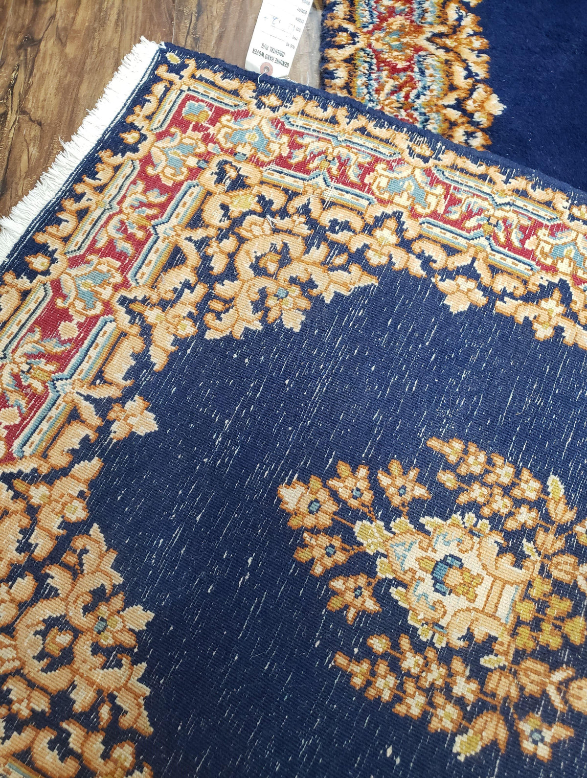 Semi Anique Dark Blue Persian Kerman Runner, 2'7" x 13'5" - Jewel Rugs, view 11