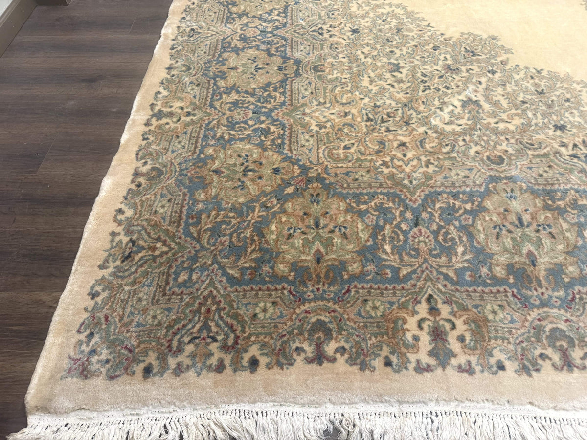 Palace Size Persian Kerman Rug 12x18, Floral Semi Open Field, Signed, Fine 240 KPSI - Jewel Rugs, view 8