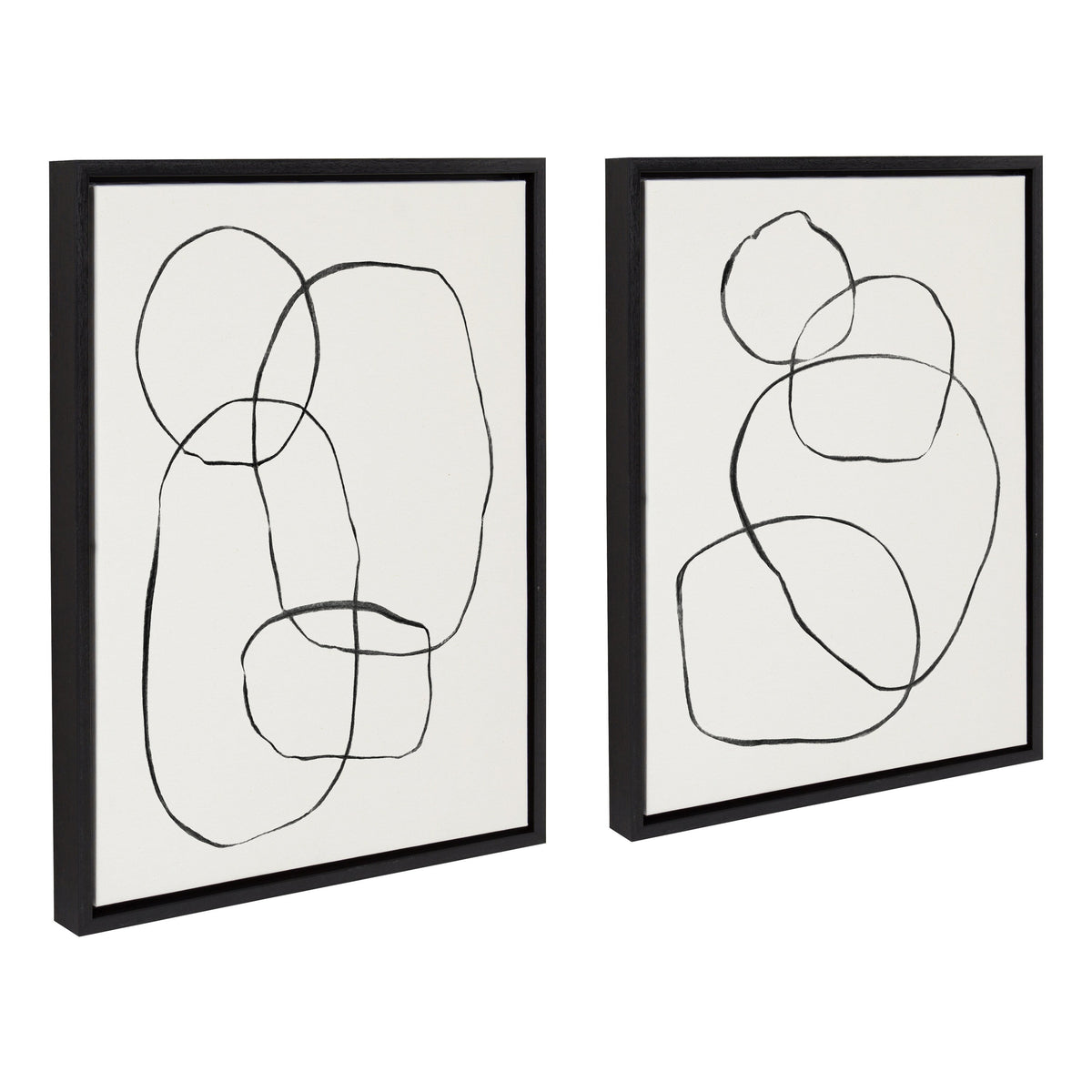 Sylvie Going in Circles Framed Textured Canvas Set by Teju Reval