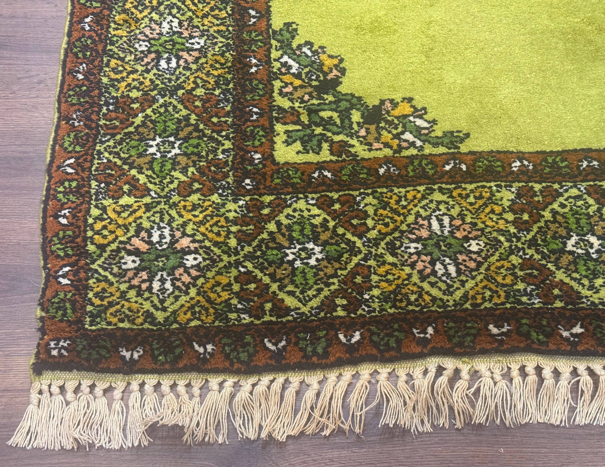 Moroccan Rug 6x8, Semi Open Field, Vintage, Lime Green, Wool Carpet - Jewel Rugs, view 9