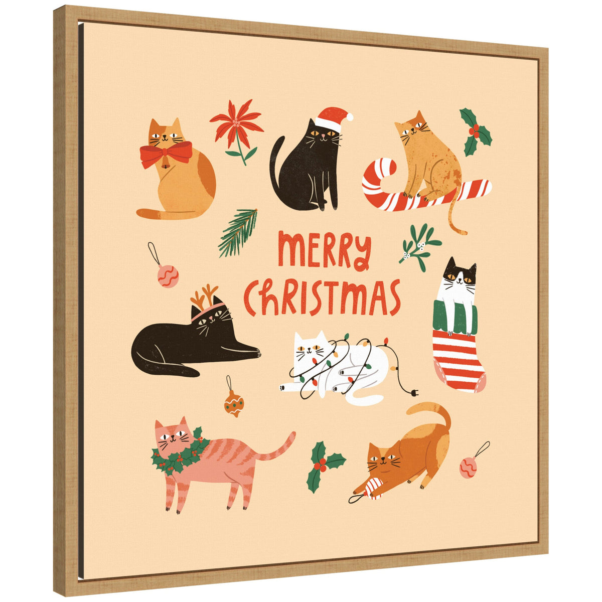Sylvie Framed Canvas Christmas Cats by Tania Garcia