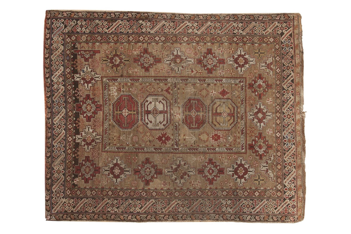 4x4.5 Antique Caucasian Square Rug