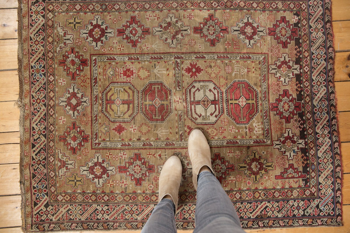 4x4.5 Antique Caucasian Square Rug