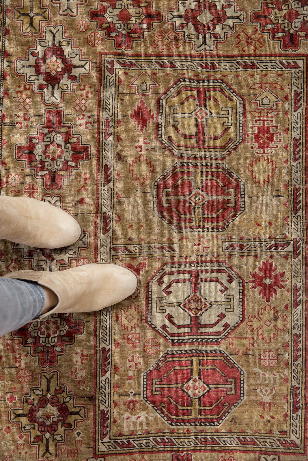 4x4.5 Antique Caucasian Square Rug