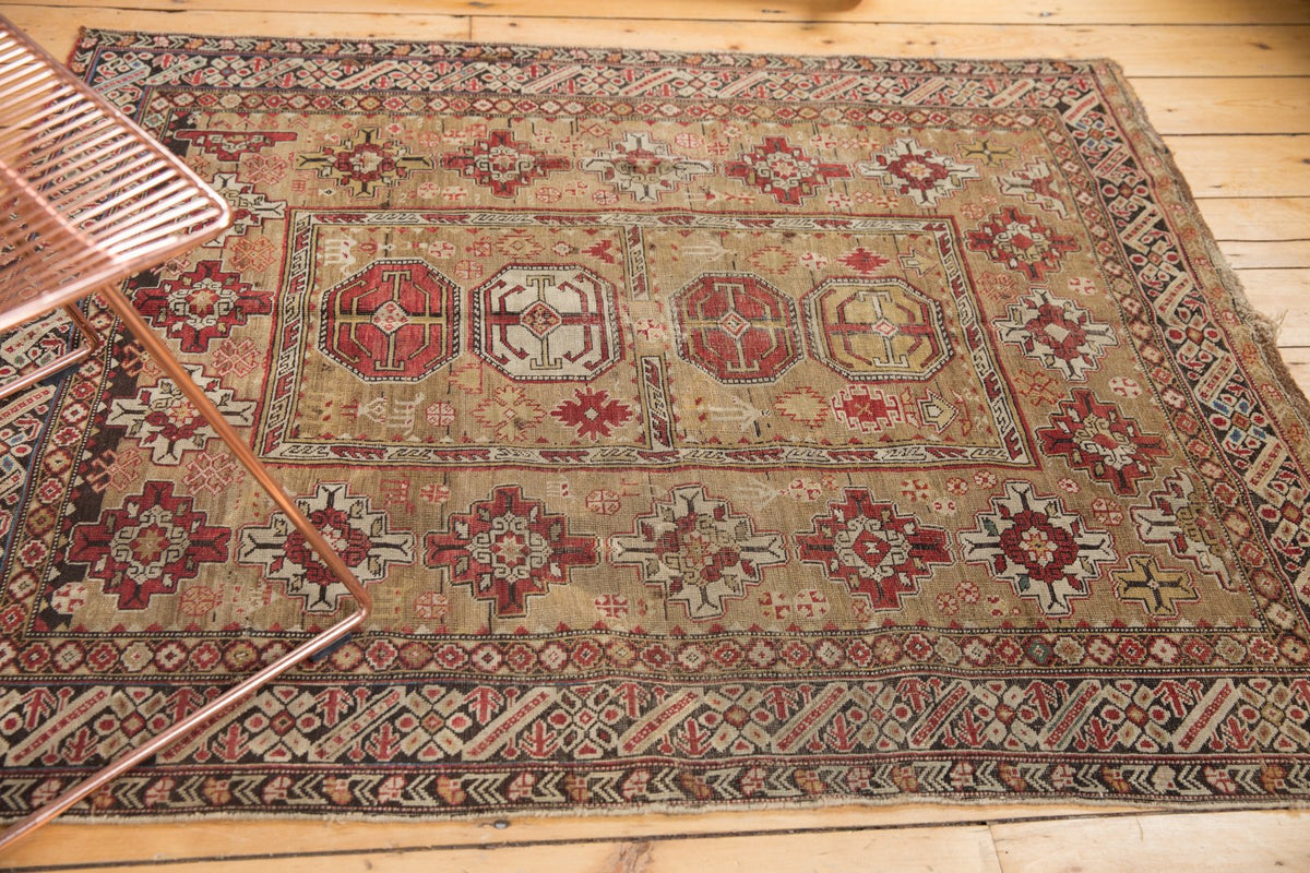 4x4.5 Antique Caucasian Square Rug