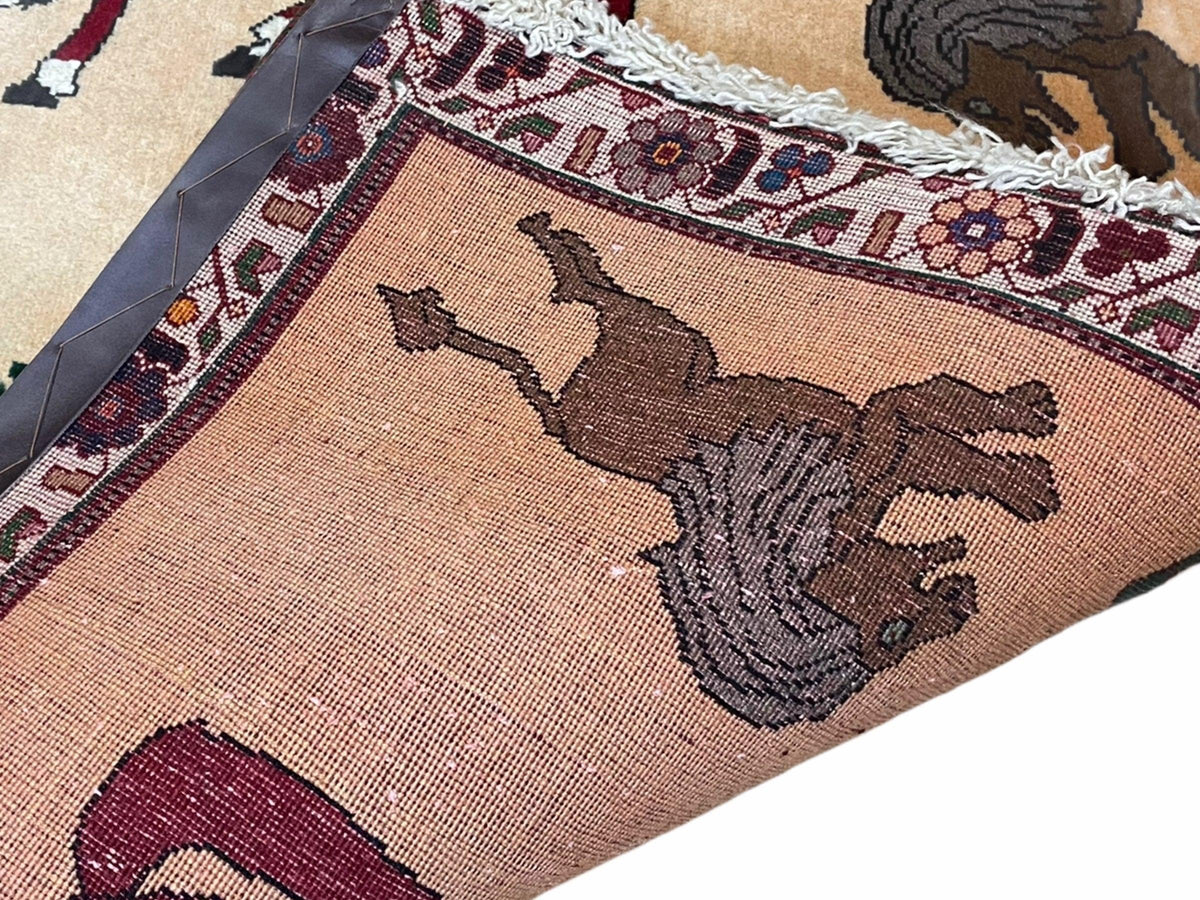 4x6 Rug Handmade Zagros Quality Wool Horses Tribal Hand-Knotted Rug Veggie Dye - Jewel Rugs, view 8