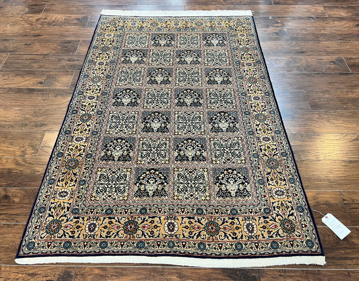 Persian Qum Rug 5x7, Panel Design Oriental Carpet, Multicolor, Hand Knotted Wool Vintage Traditional Rug, Medium Size 5 x 7 ft, Fine Rug - Jewel Rugs, view 2