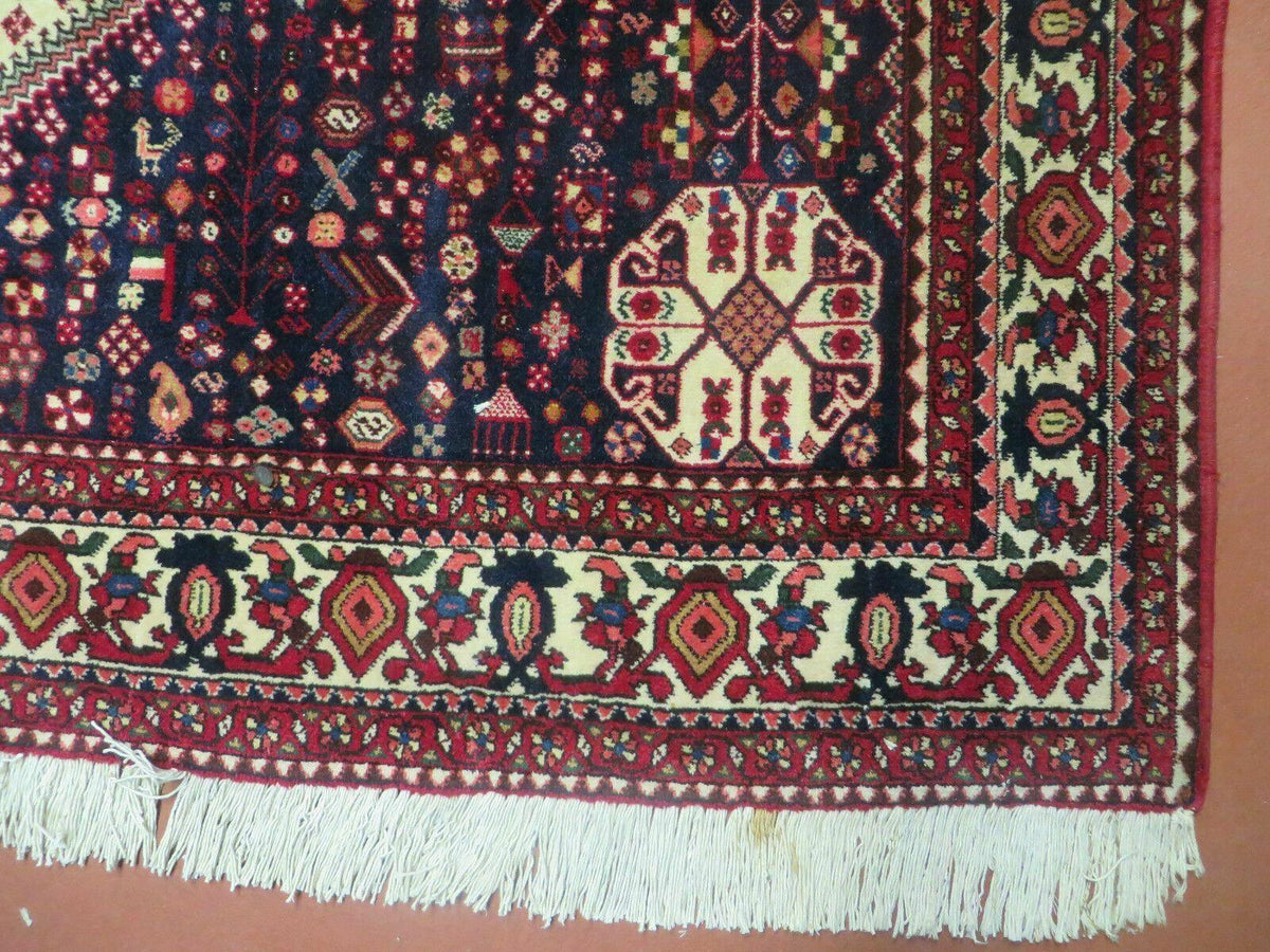 7' X 10' Vintage Handmade Indian Floral Wool Rug Hand Knotted Carpet Ivory Red - Jewel Rugs, view 10