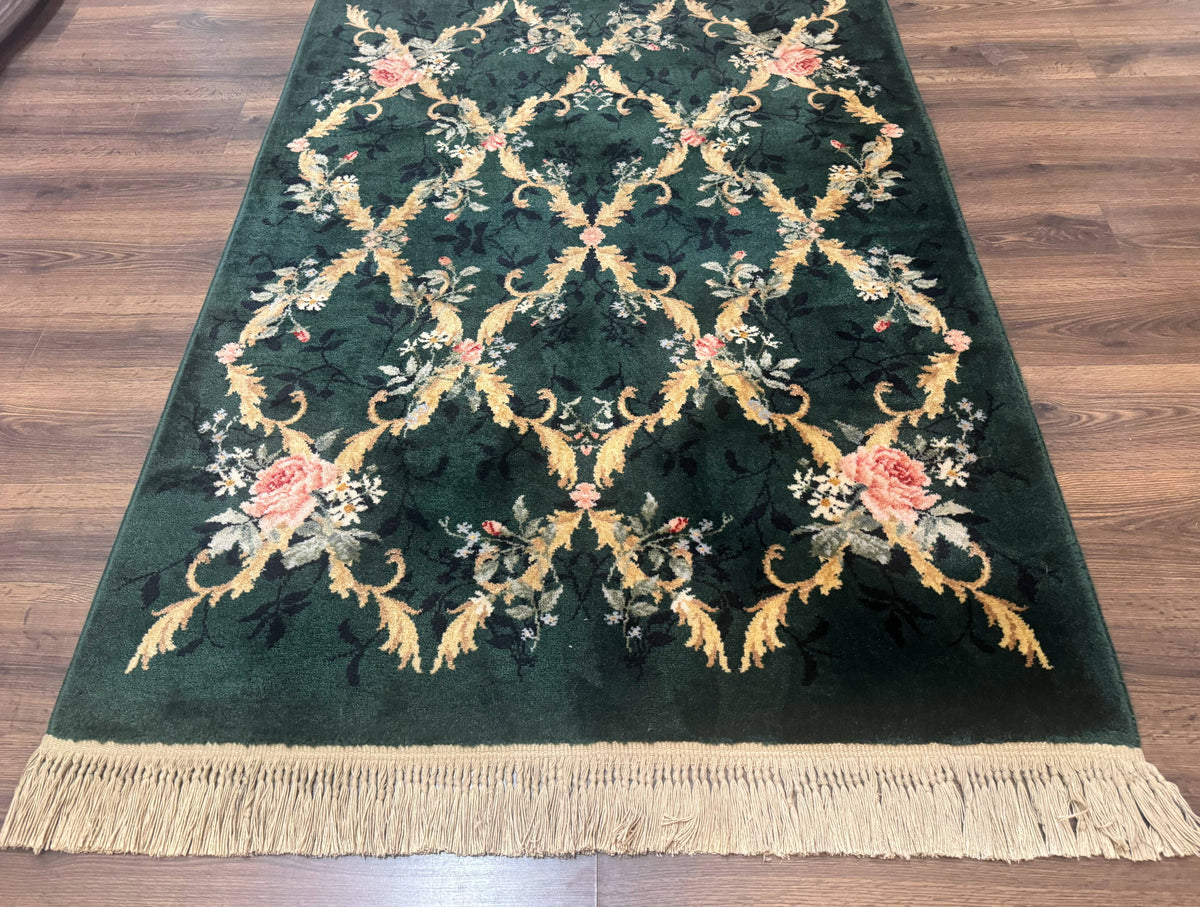 Karastan Garden of Eden Rug 4x6, Green Savonnerie 509/1733, Original Discontinued Vintage Karastan Carpet - Jewel Rugs, view 5