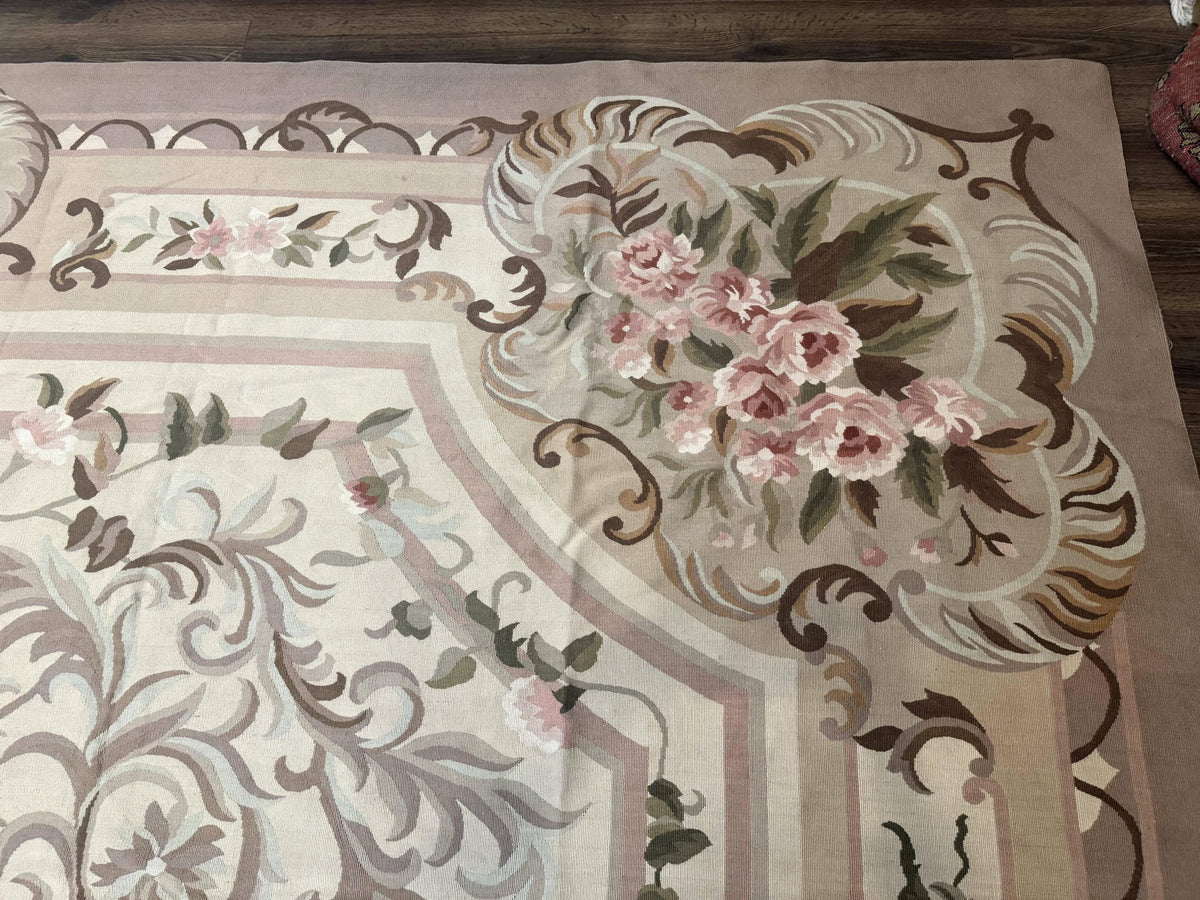 Palace Sized Aubusson Rug 13 x 20, Flatweave Aubusson Weave, Oversized Rug, European French Elegant Design - Jewel Rugs, view 8