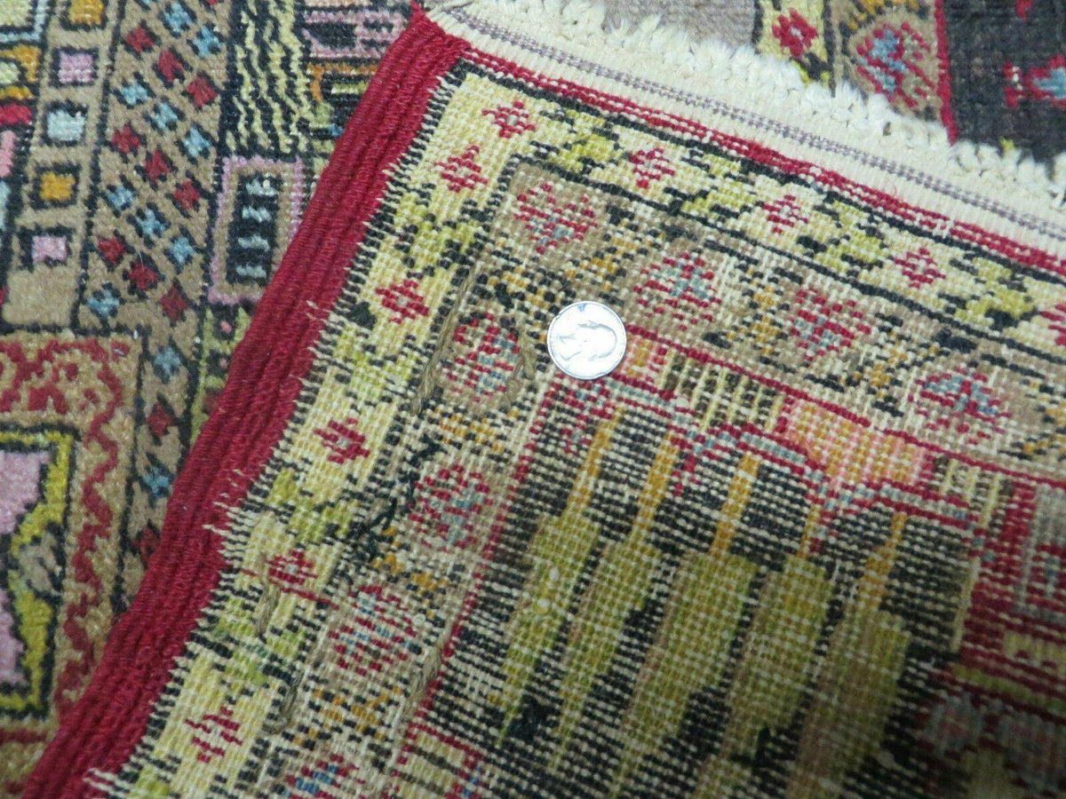 4' X 6' Antique 1920s Handmade Turkish Mehrab Design Wool Rug Lantern Beautiful - Jewel Rugs, view 9