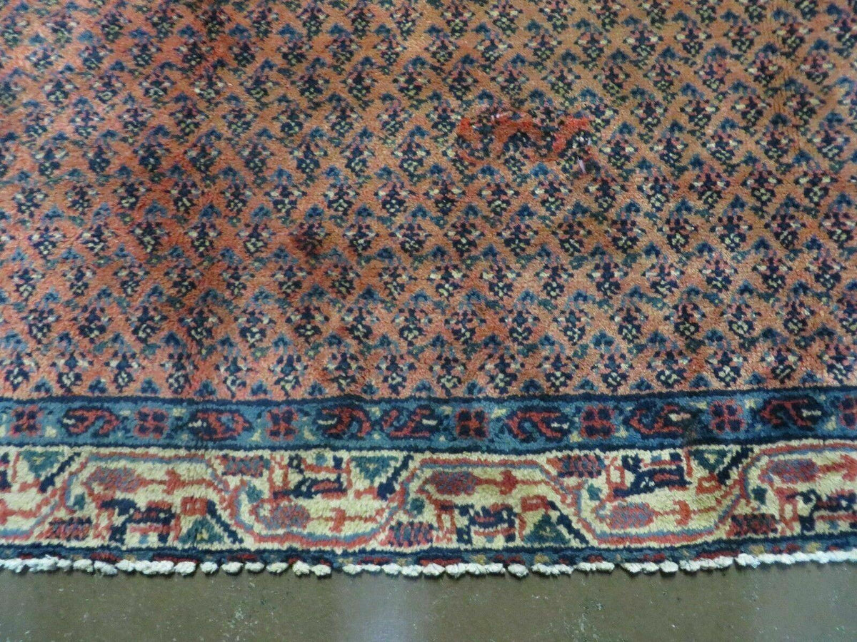 Antique Persian Seraband Runner 3.7 x 11 - Red, Wool, Mir Pattern - Jewel Rugs, view 13
