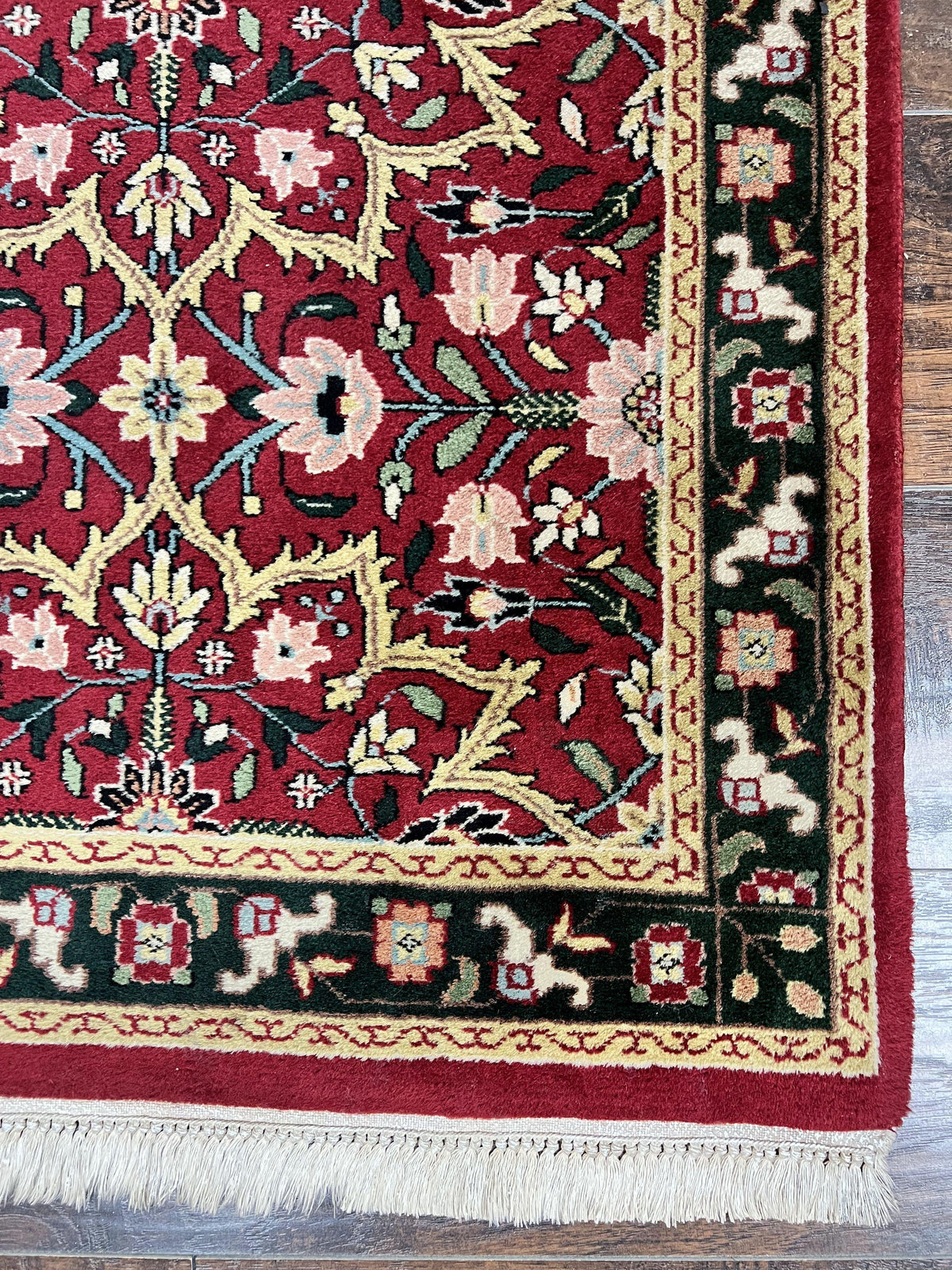 Indo Persian Runner Rug 2.6 x 10, Floral Hand Knotted Wool Hallway Rug, Red - Jewel Rugs, view 9