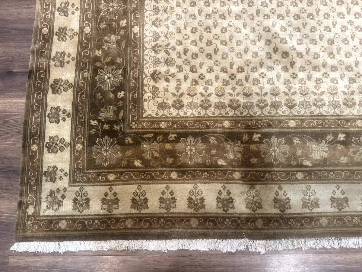 Indo Persian Rug 8x10, Allover Pattern, Beige, Wool Handmade Carpet - Jewel Rugs, view 8