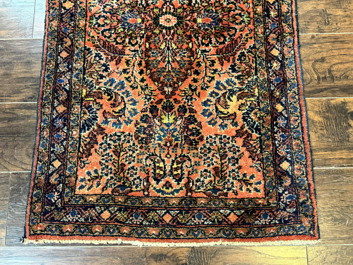 Antique Persian Lilihan Rug 2x4, Red, Floral, Wool, Handmade Lilian Persian Carpet - Jewel Rugs, view 6