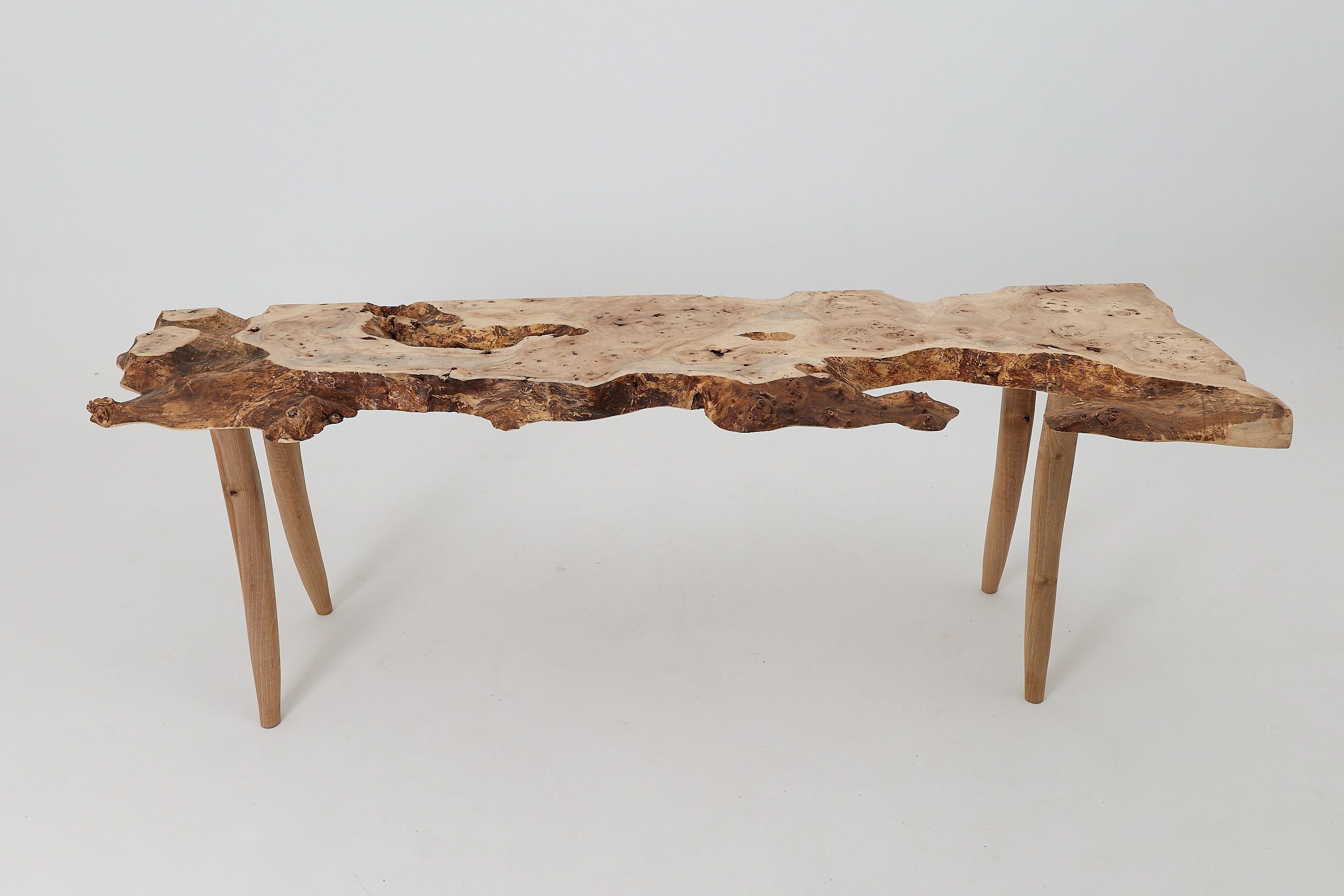 Live-Edge Burl Wood Console Table, Organic Modern, Handmade - image 2