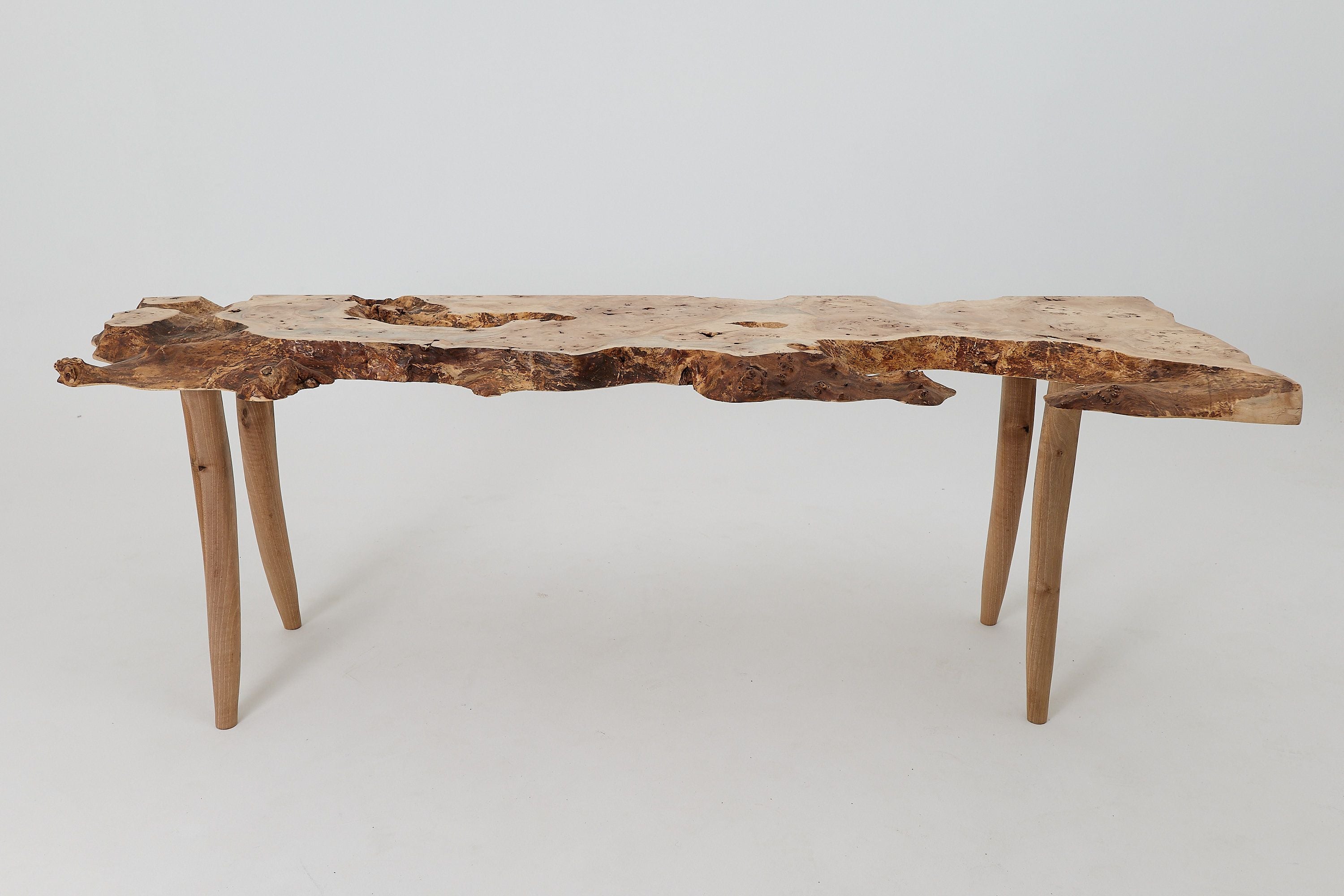 Live-Edge Burl Wood Console Table, Organic Modern, Handmade - image 3