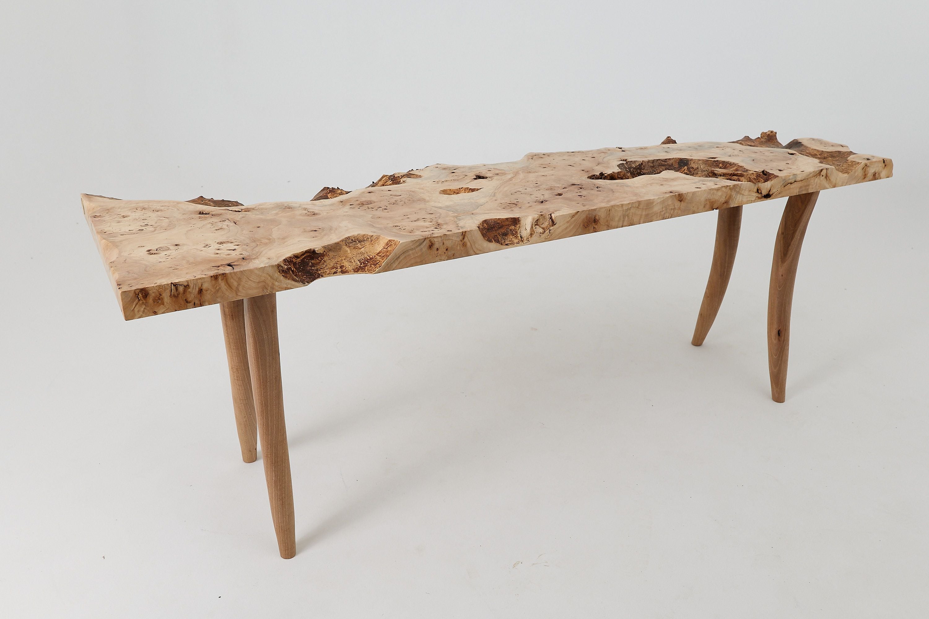 Live-Edge Burl Wood Console Table, Organic Modern, Handmade - image 12