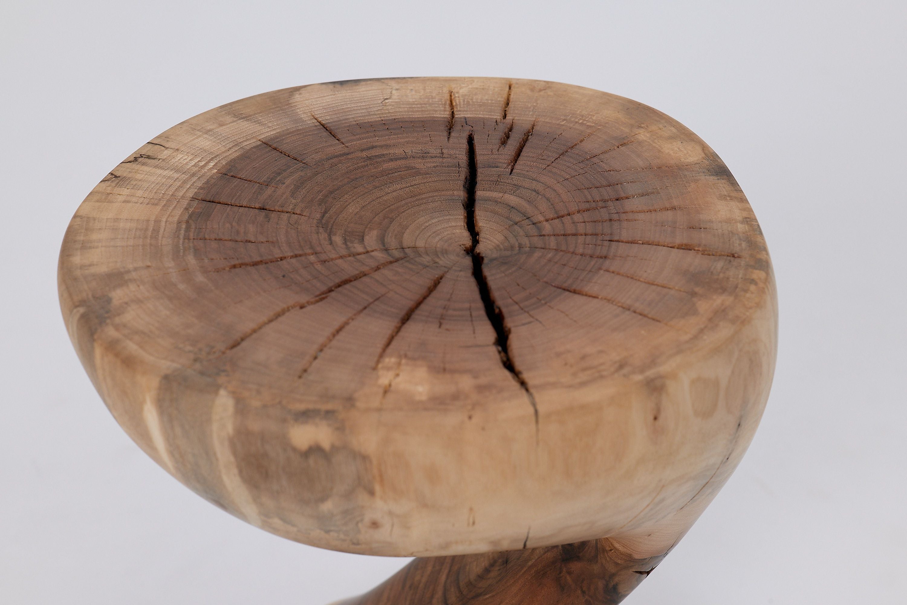 Sculptural Side Table, Stool, Solid Wood, Walnut, Contemporary Design - image 13