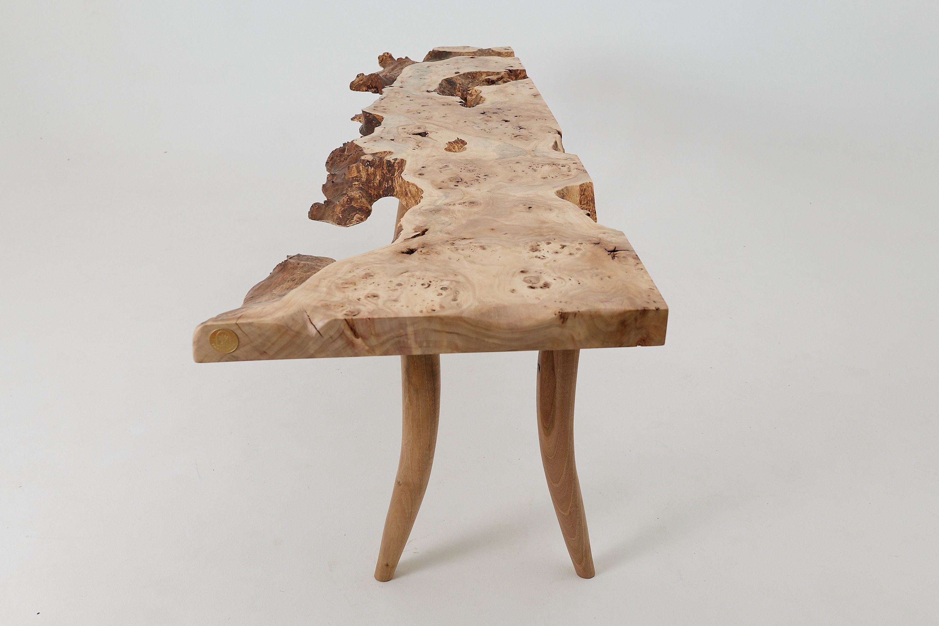 Live-Edge Burl Wood Console Table, Organic Modern, Handmade - image 10
