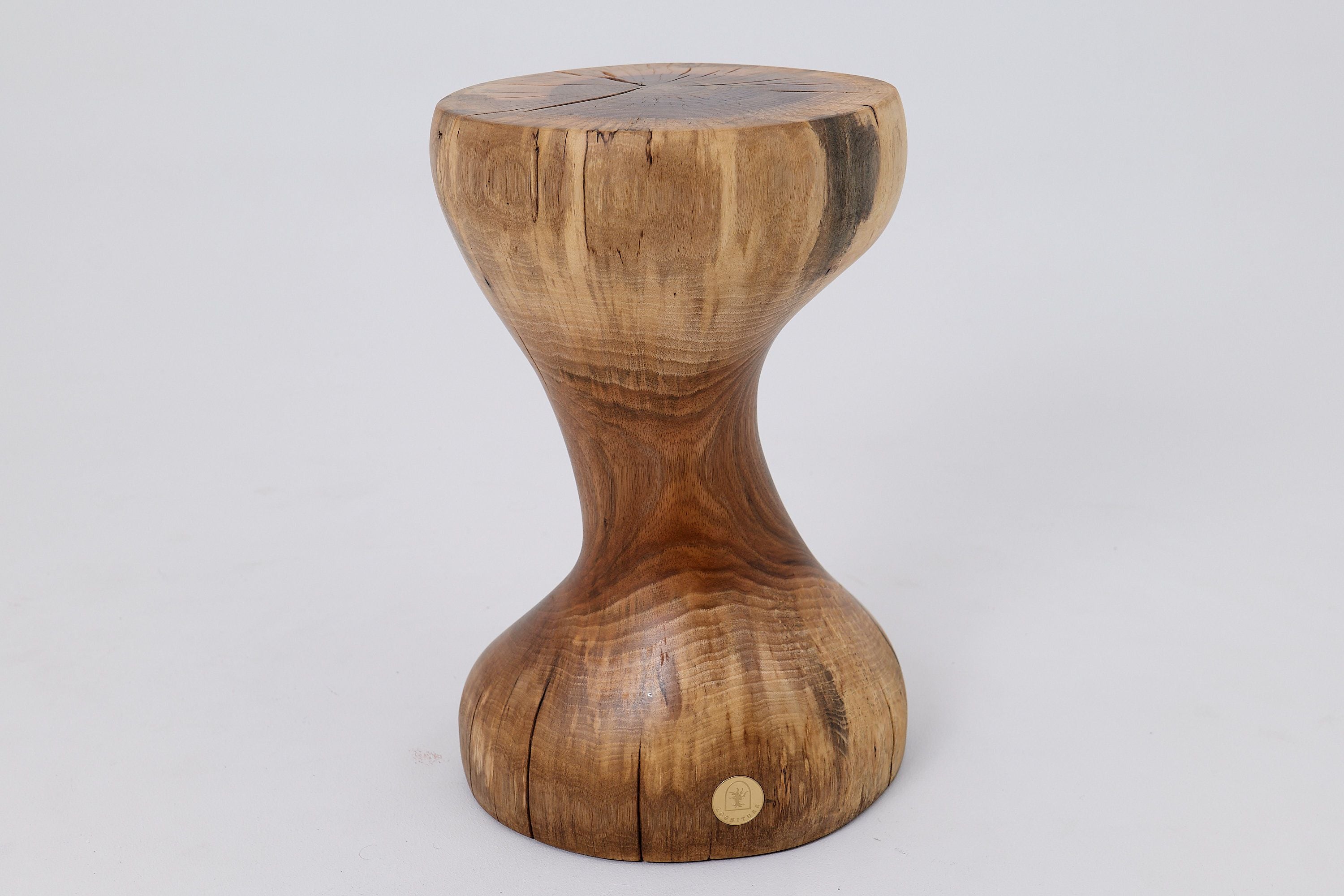 Sculptural Side Table, Stool, Solid Wood, Walnut, Contemporary Design - image 12