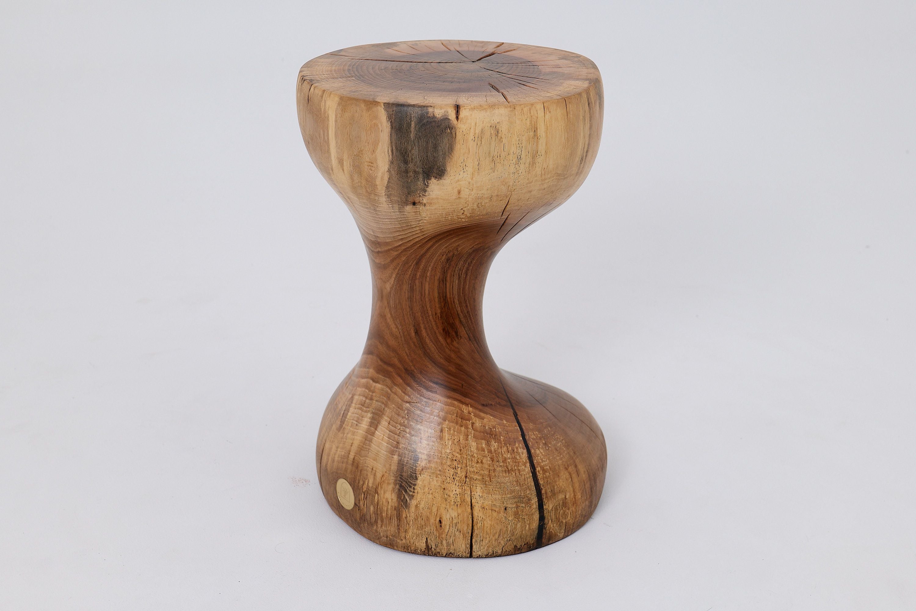 Sculptural Side Table, Stool, Solid Wood, Walnut, Contemporary Design - image 14