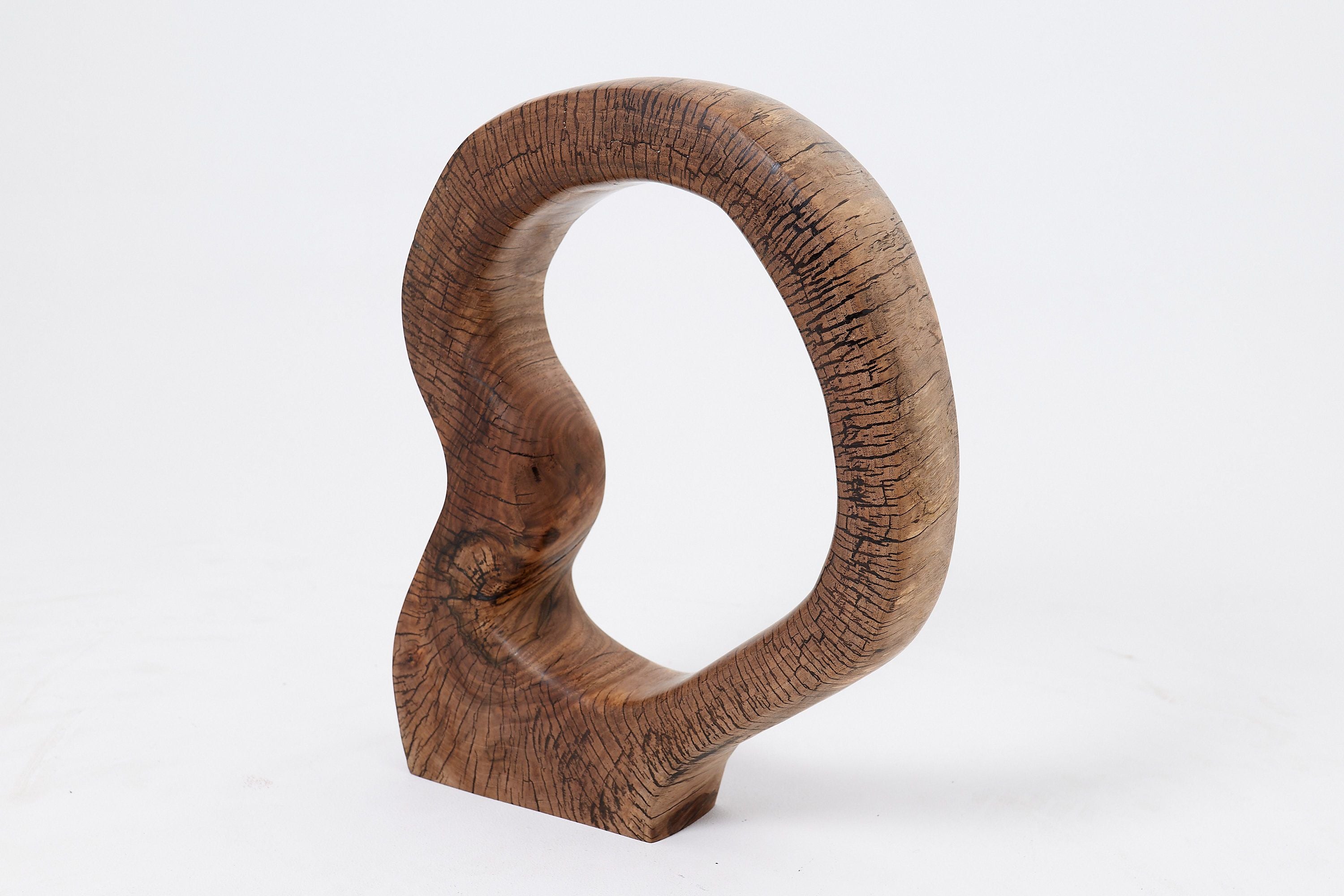 Still Stand Abstract Wood Sculpture, Chainsaw Carved, Walnut - image 4