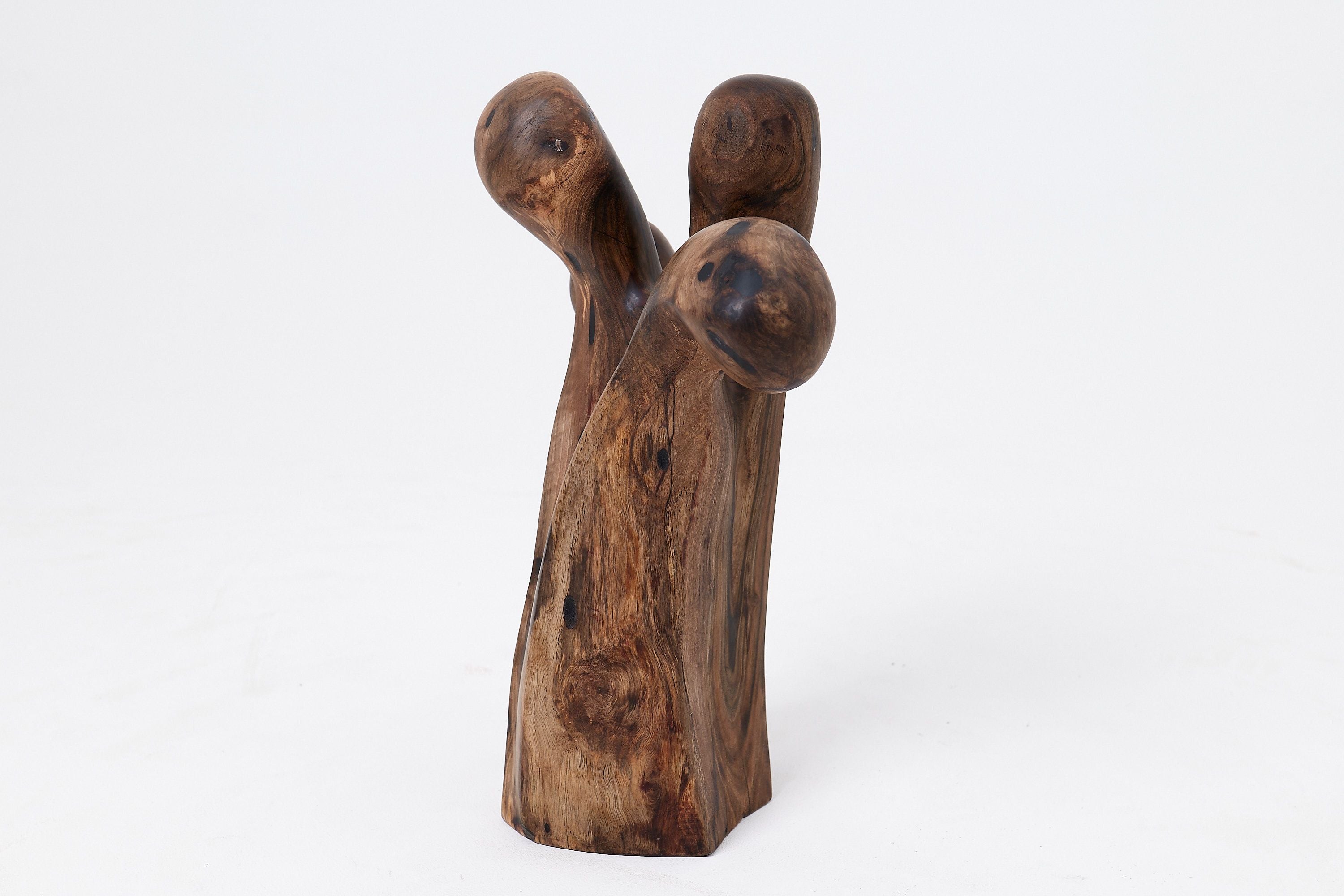 Still Stand Abstract Wood Sculpture, Chainsaw Carved, Walnut - image 4