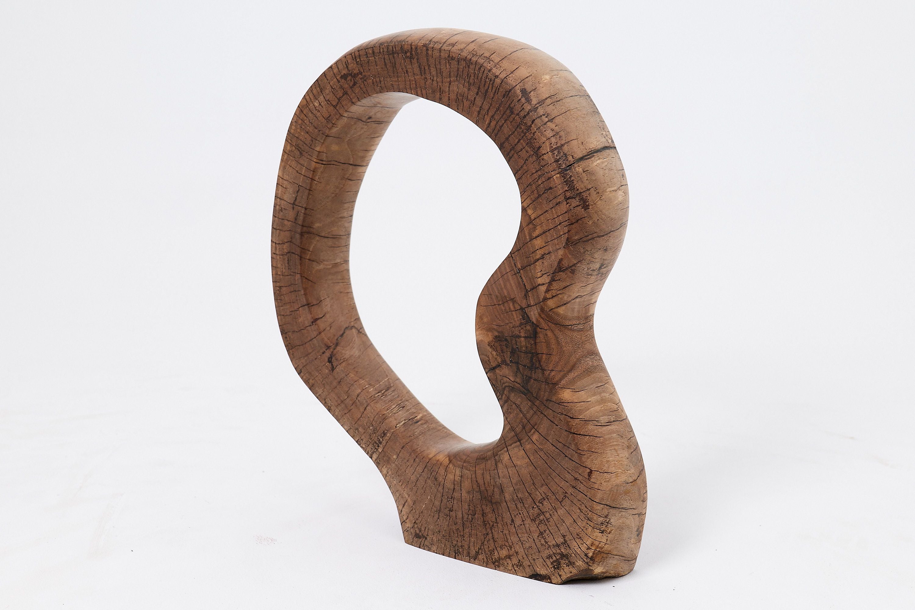Still Stand Abstract Wood Sculpture, Chainsaw Carved, Walnut - image 9