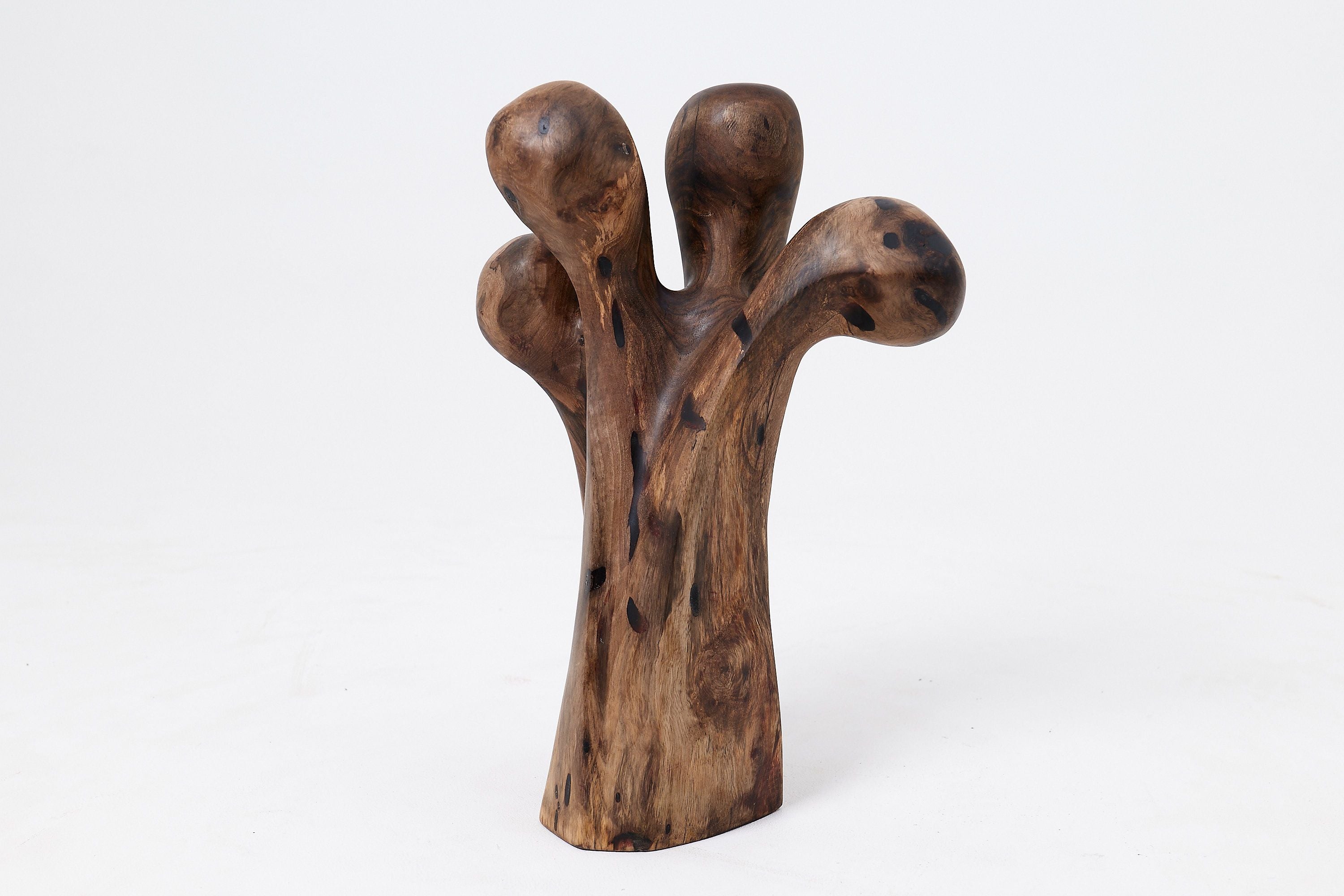 Still Stand Abstract Wood Sculpture, Chainsaw Carved, Walnut - image 3