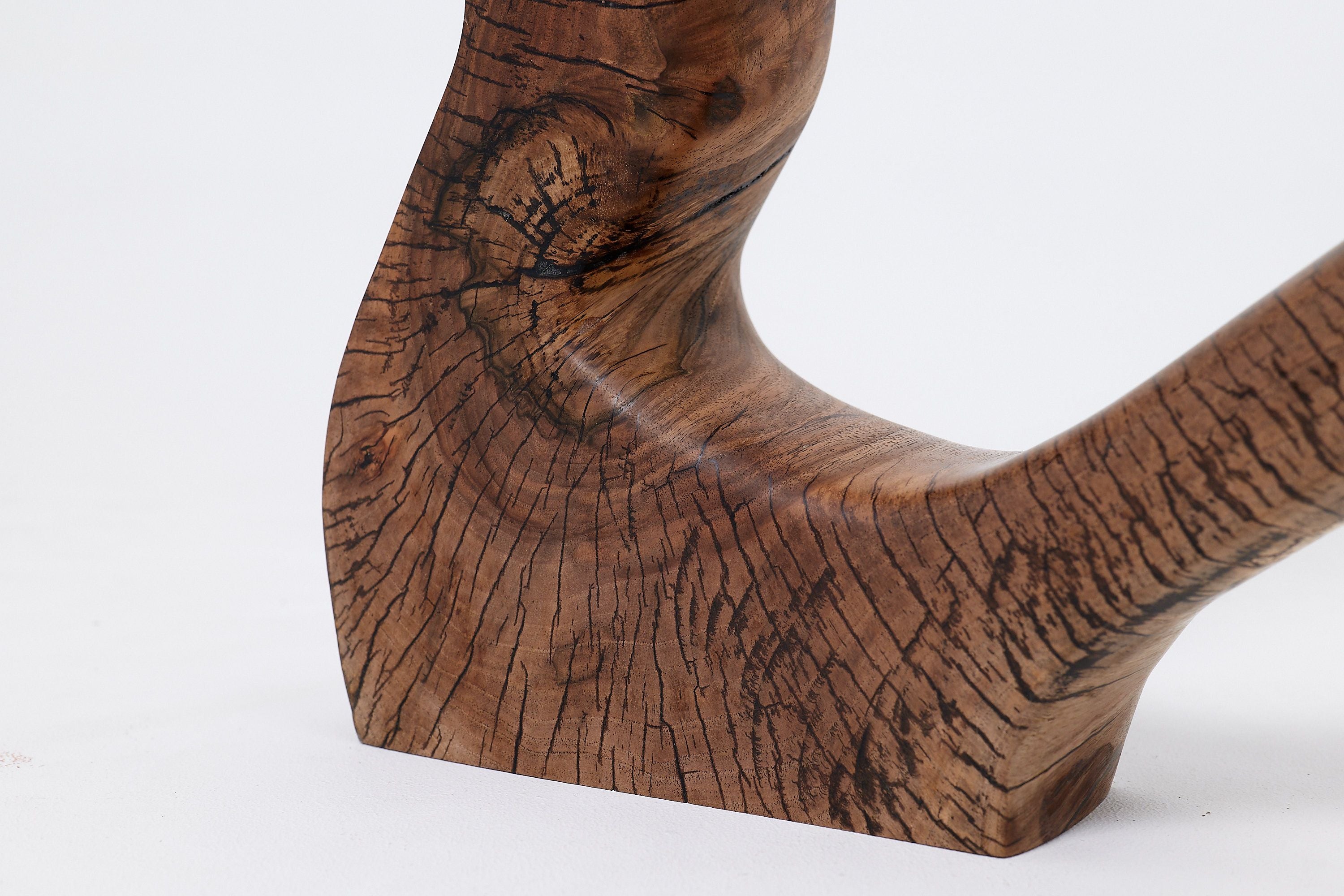 Still Stand Abstract Wood Sculpture, Chainsaw Carved, Walnut - image 5