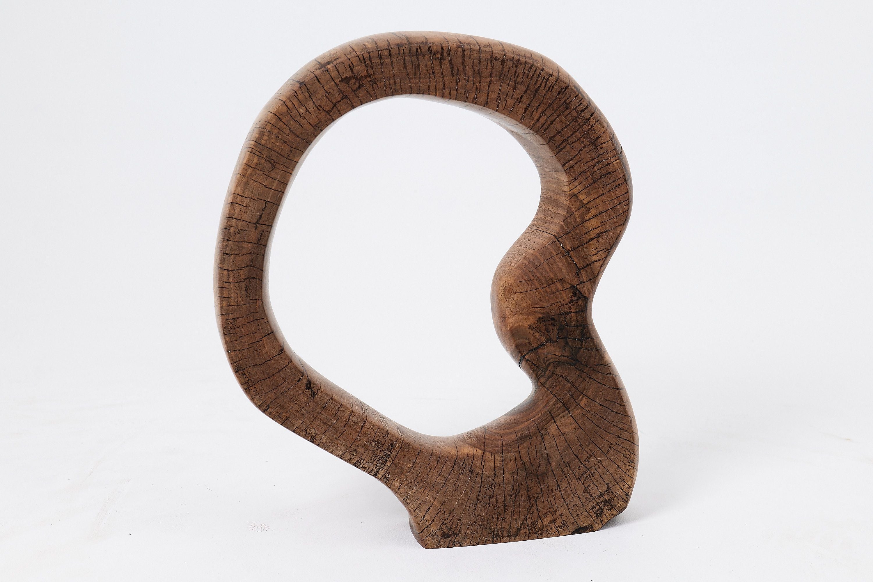 Still Stand Abstract Wood Sculpture, Chainsaw Carved, Walnut - image 7