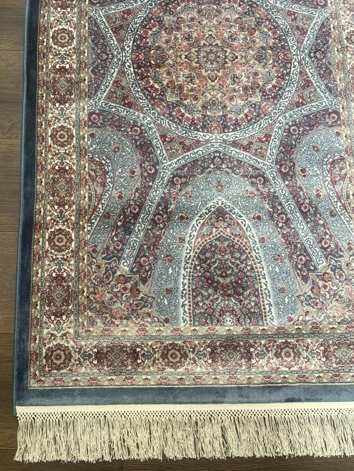Turkish Silk Runner Rug 2.6 x 10, Light Blue Carpet, Bamboo Silk, New - Jewel Rugs, view 9