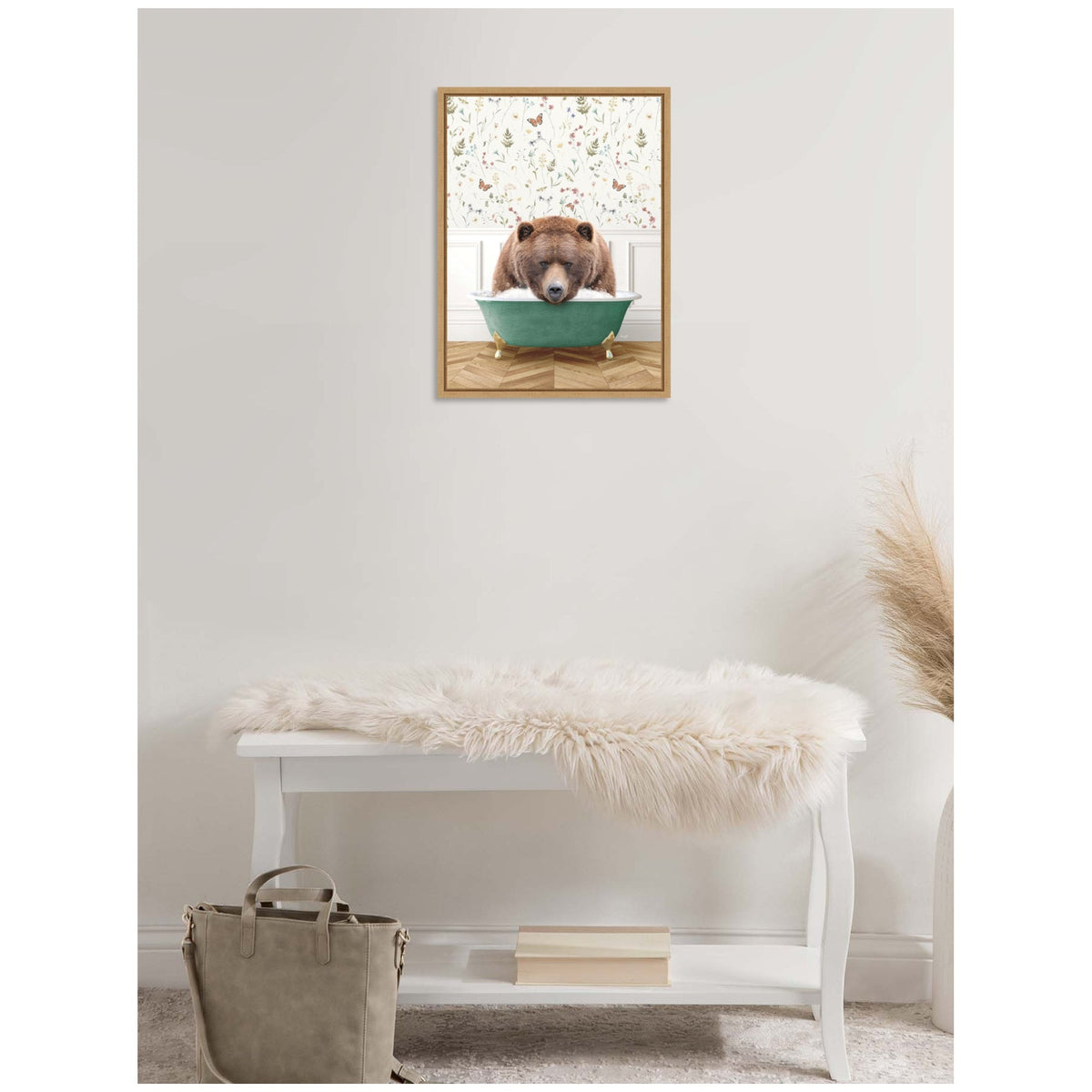 Sylvie Big Bear in Meadow Bathtub Framed Canvas by Amy Peterson
