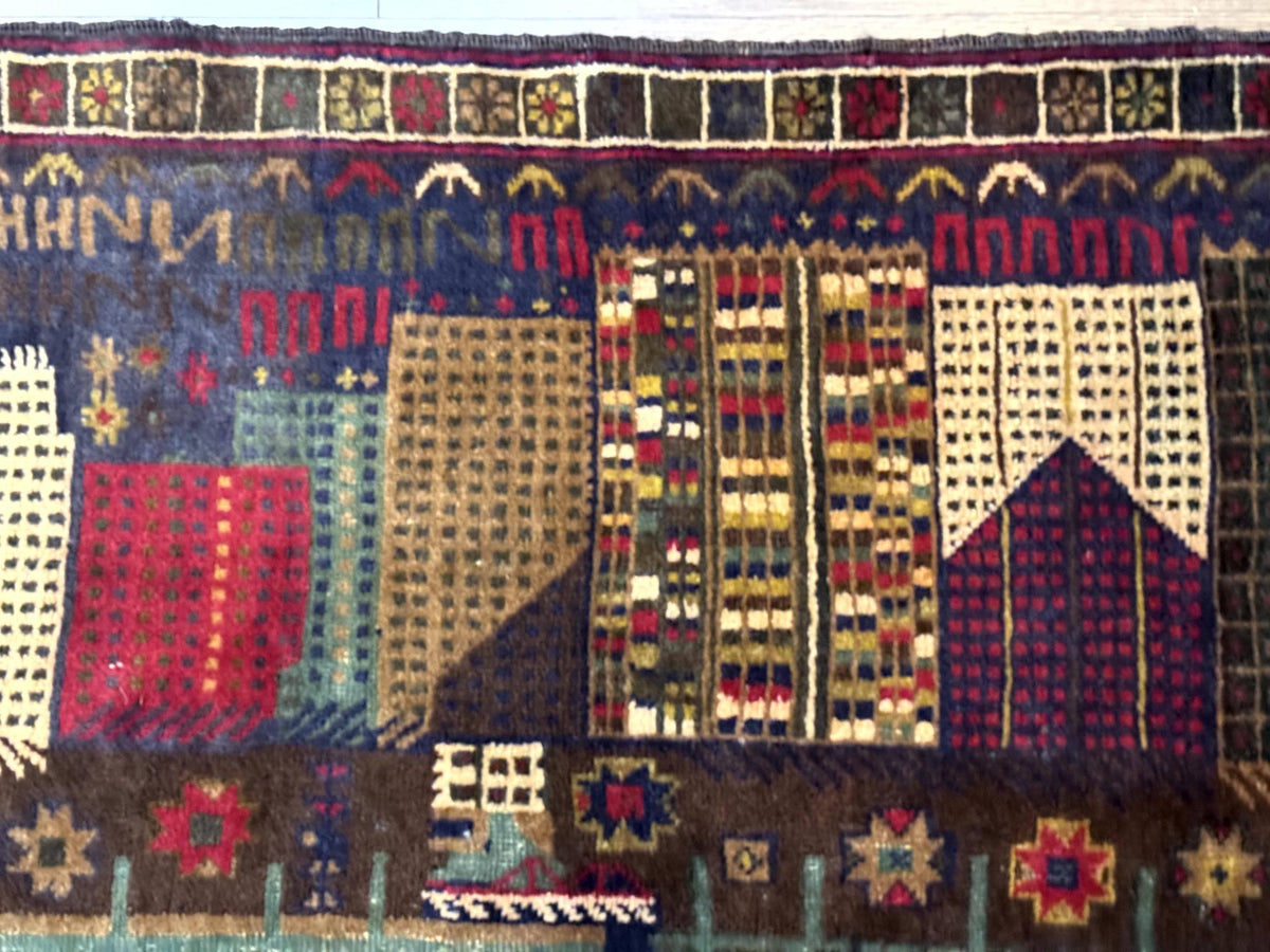 Balouch Rug 3x5, Afghan Carpet, City Pictorial - Jewel Rugs, view 3