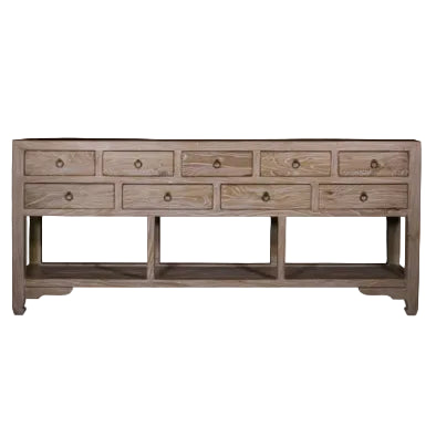 Nine Drawer Sideboard | Weathered Natural Reclaimed Wood