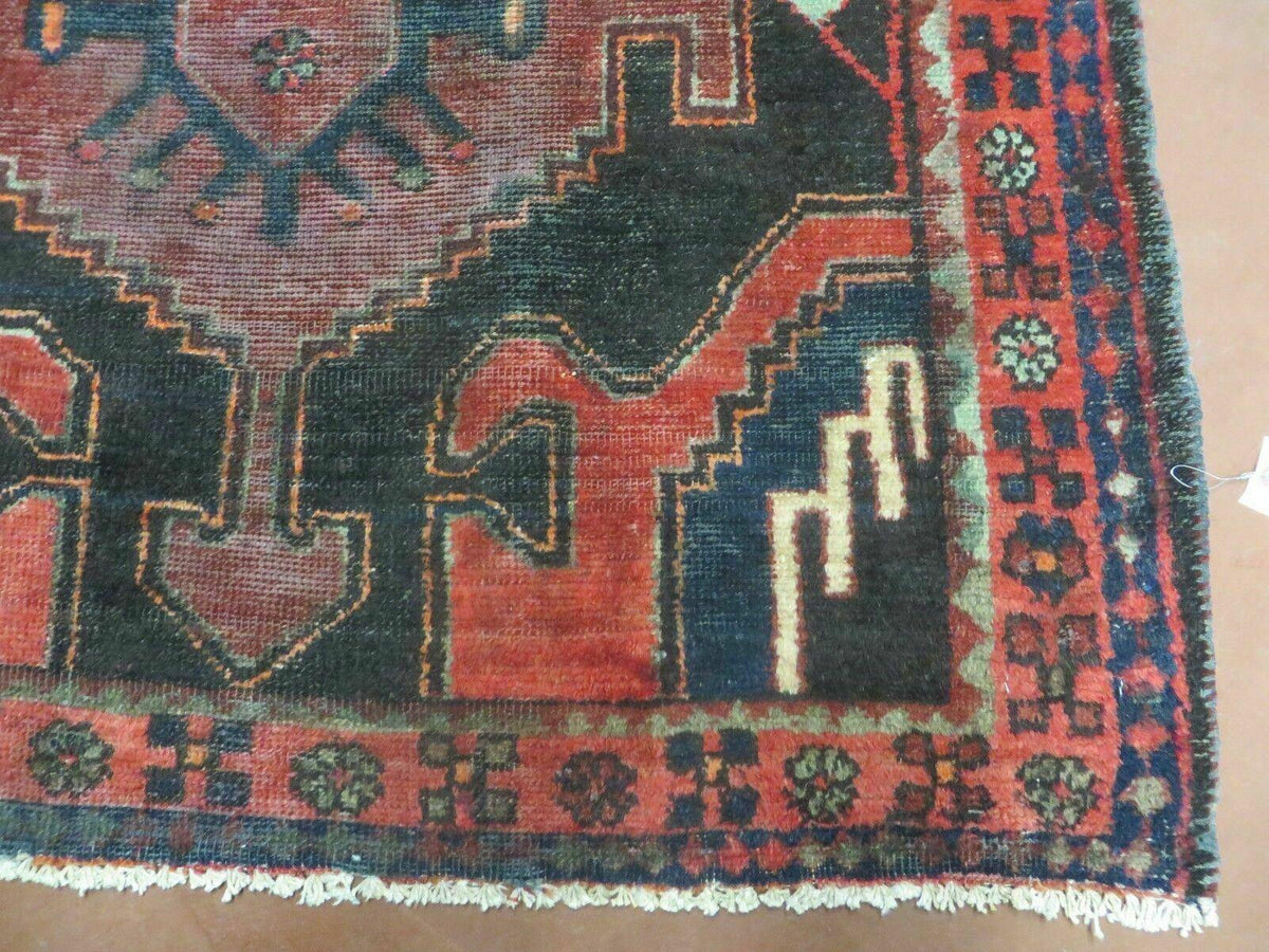 4' X 8' Antique Handmade India Geometric Oriental Tribal Wool Rug Red # 603 - Jewel Rugs, view 10