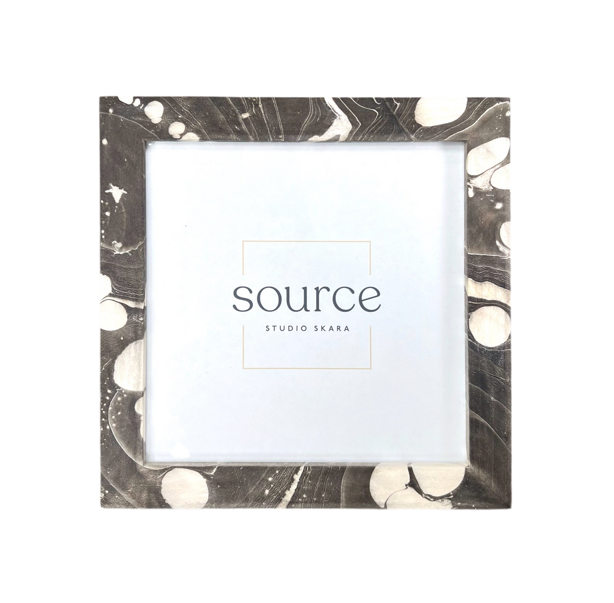 Neue Hand Marbled Wood Picture Frame - Black & White (8x8) - Source by Studio Skara