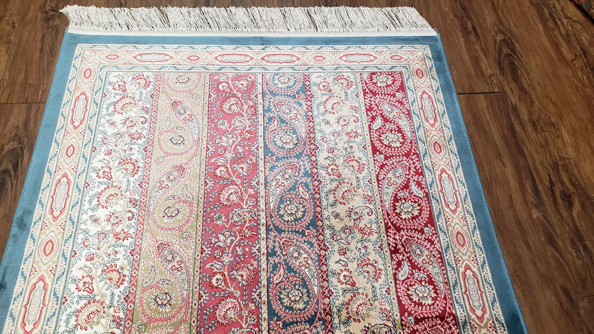 Paisley Pattern Silk Rug, Boteh Design, All Silk Accent Rug, Oriental Carpet, Very Detailed, 2' 8" x 4' 1", New, Bamboo Silk - Jewel Rugs, view 4