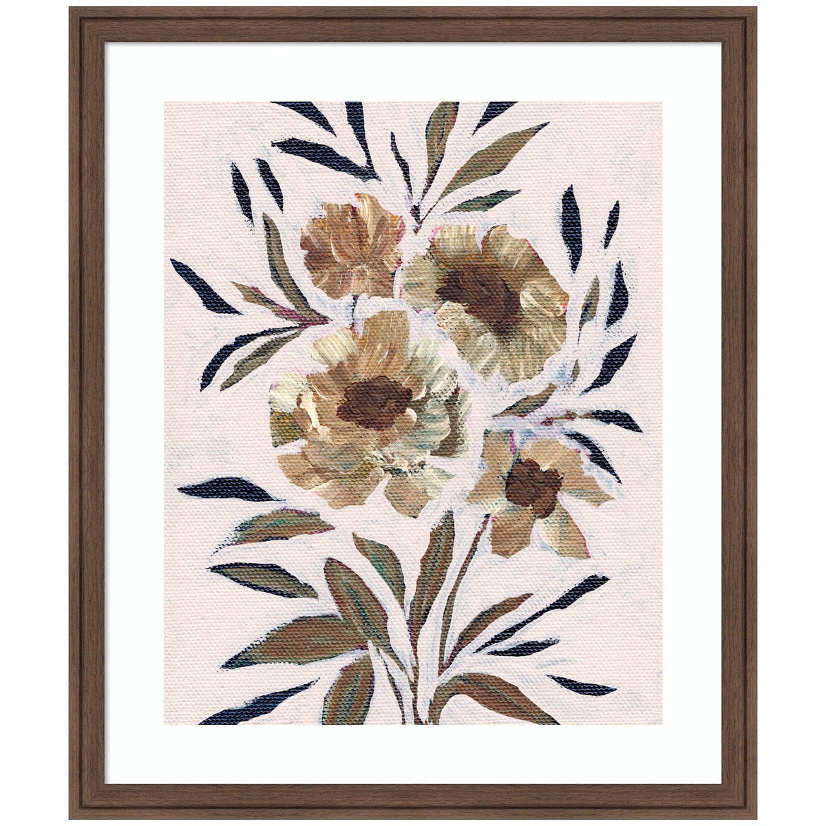 Framed Art Muted Paintrely Florals by Nikita Jariwala