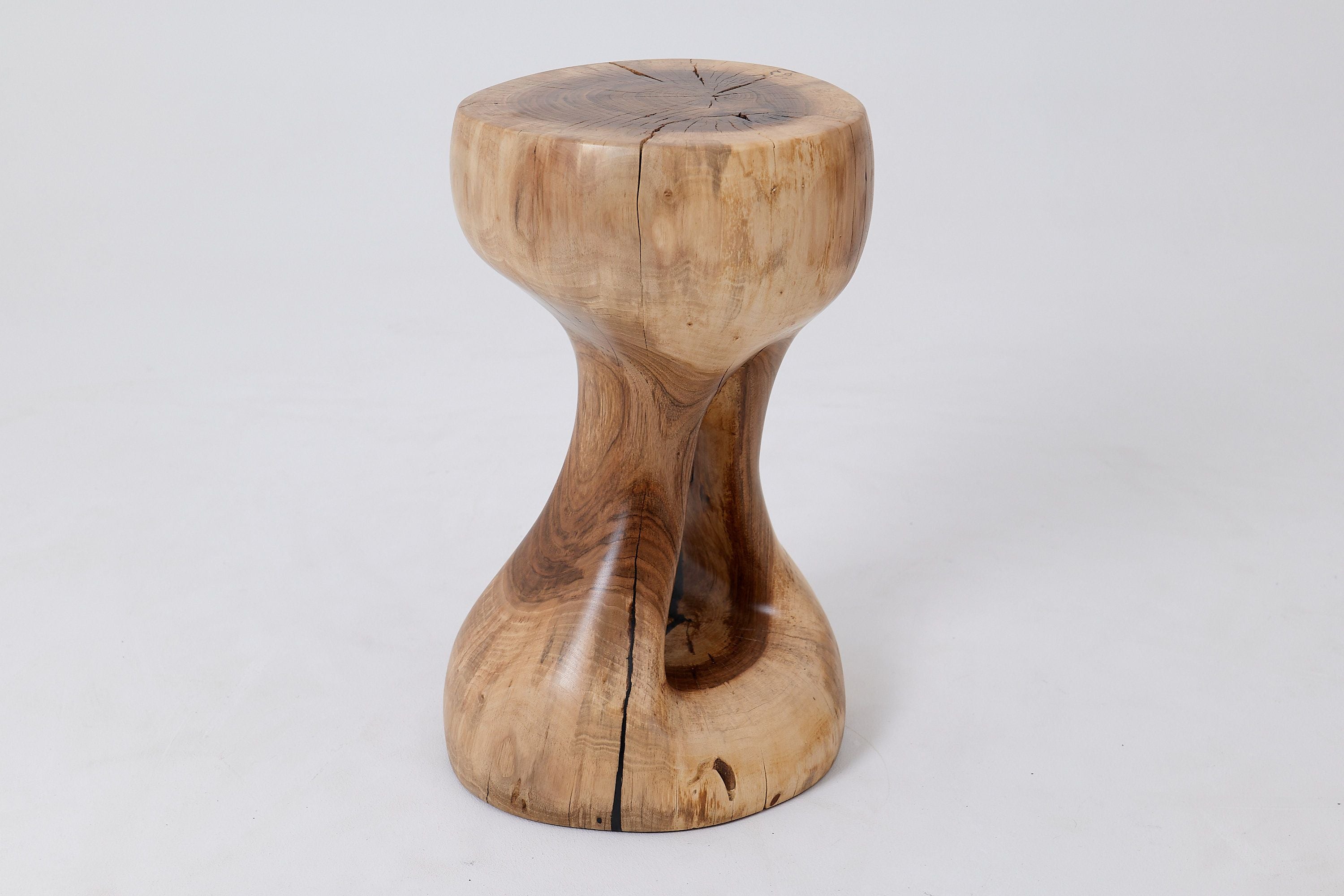 Sculptural Side Table, Stool, Solid Wood, Walnut, Contemporary Design - image 12