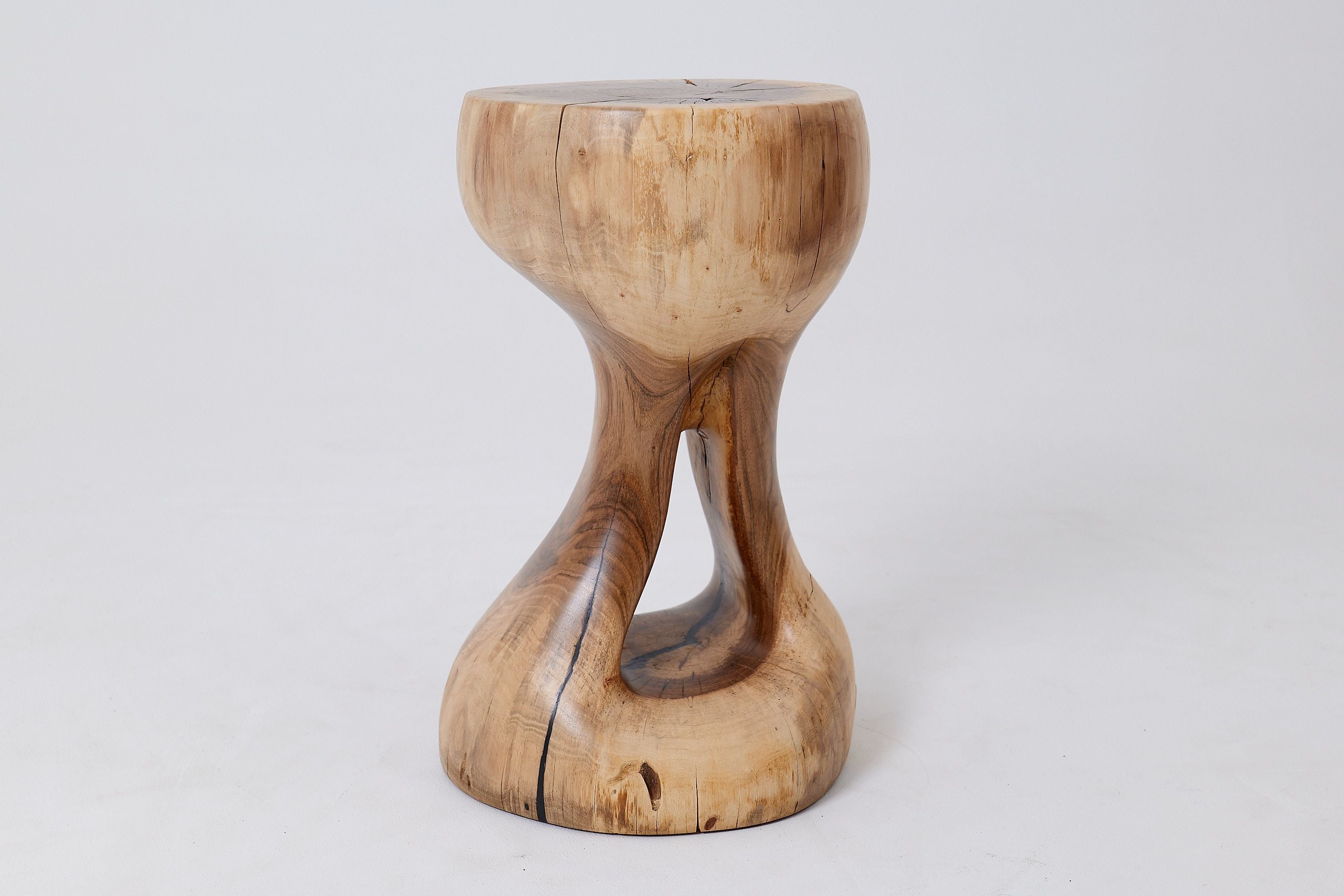 Sculptural Side Table, Stool, Solid Wood, Walnut, Contemporary Design - image 13