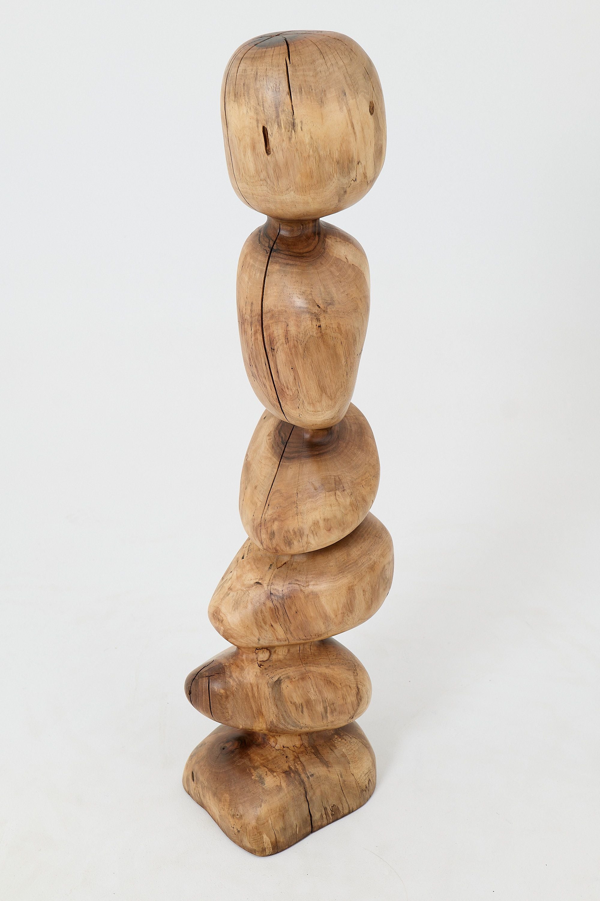 Still Stand Abstract Wood Sculpture, Chainsaw Carved, Walnut - image 2