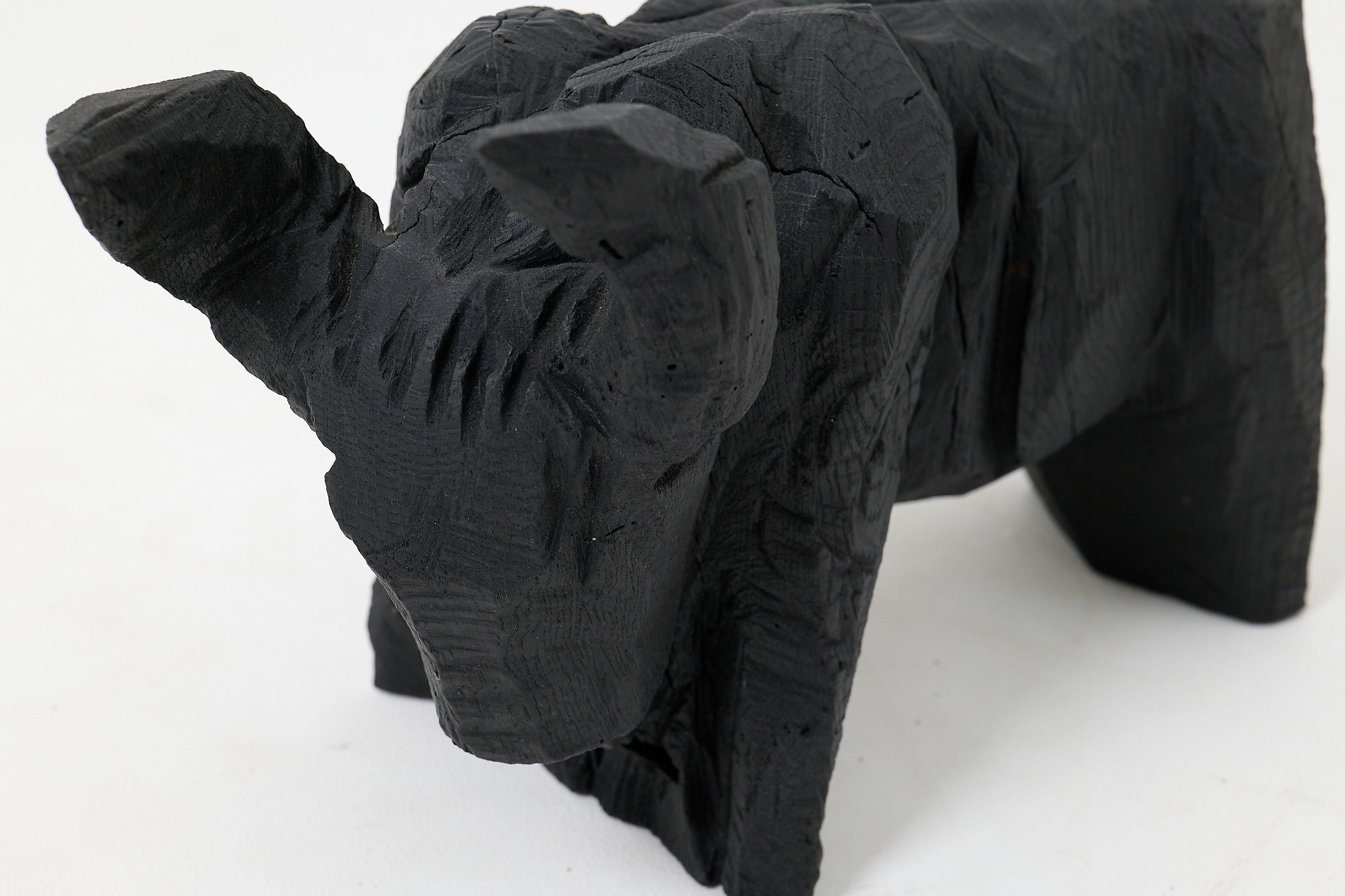 Taurus, Chainsaw Carved, Burnt Oak, Abstract Sculpture, Bull, Handmade, Black - image 4