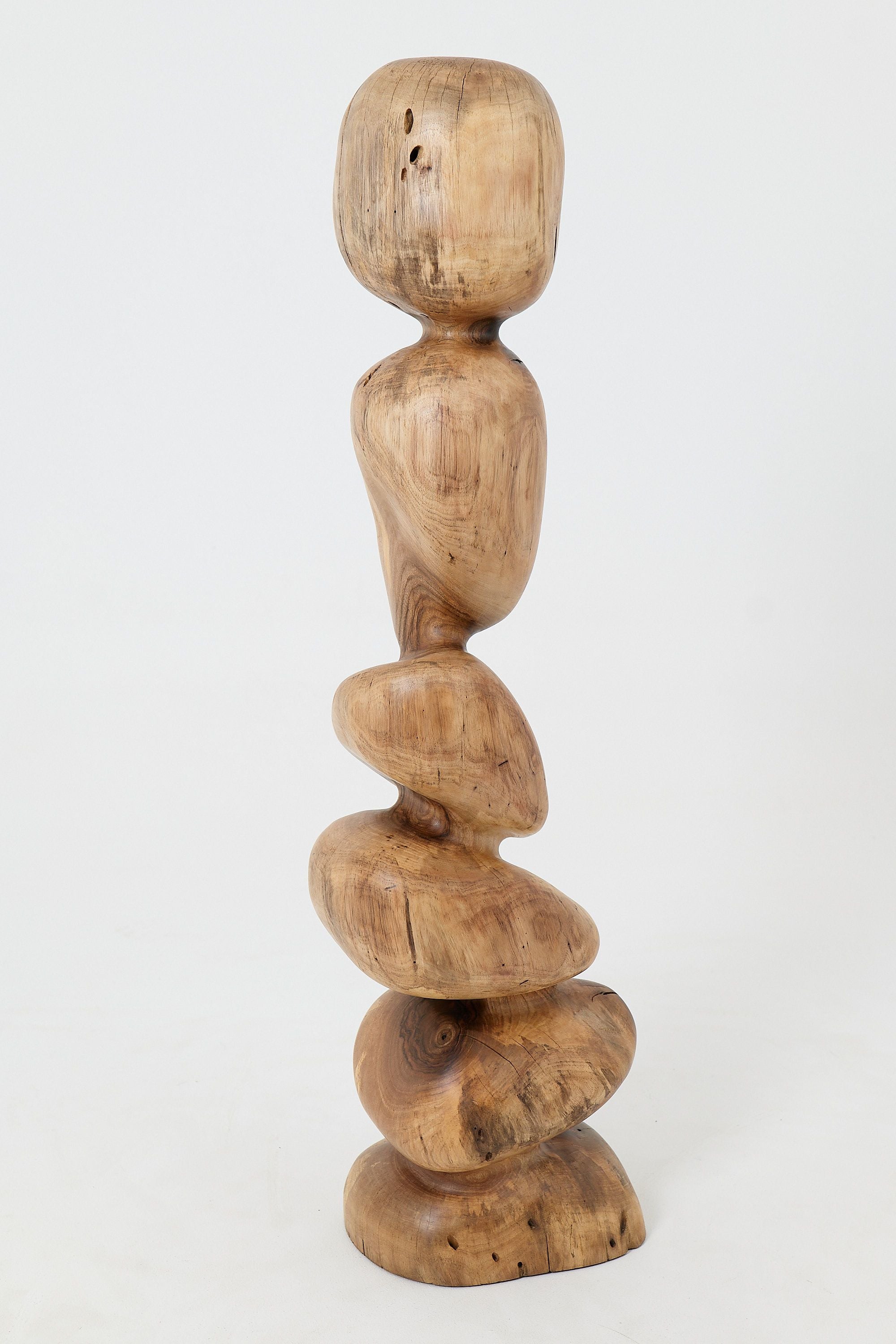 Still Stand Abstract Wood Sculpture, Chainsaw Carved, Walnut - image 8