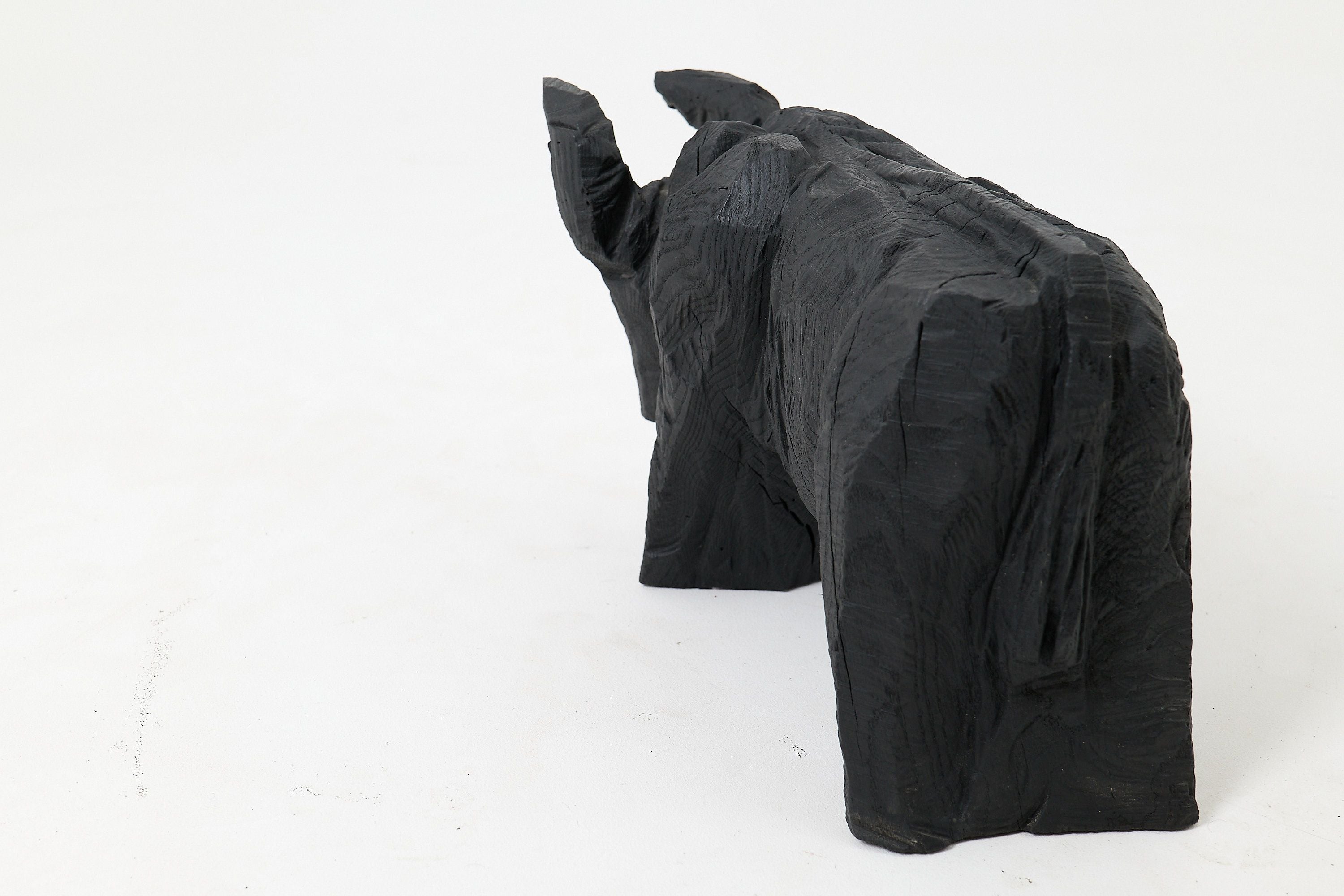 Taurus, Chainsaw Carved, Burnt Oak, Abstract Sculpture, Bull, Handmade, Black - image 9