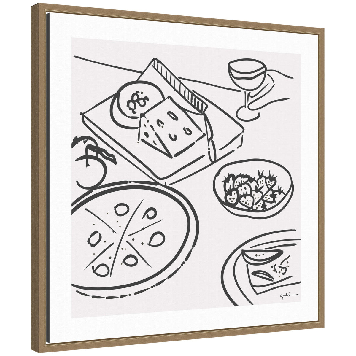 Dinner Club by Gabrielly Guedes Framed Canvas Wall Art Print